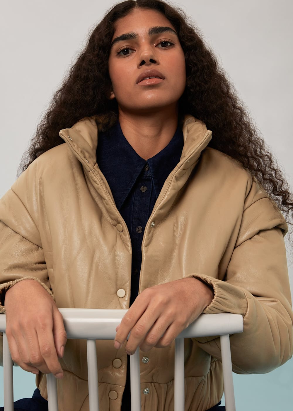 Beige Finn Leather Puffer Jacket | WHISTLES | Whistles US | Beige Finn Leather Puffer Jacket | WHISTLES | Whistles US |