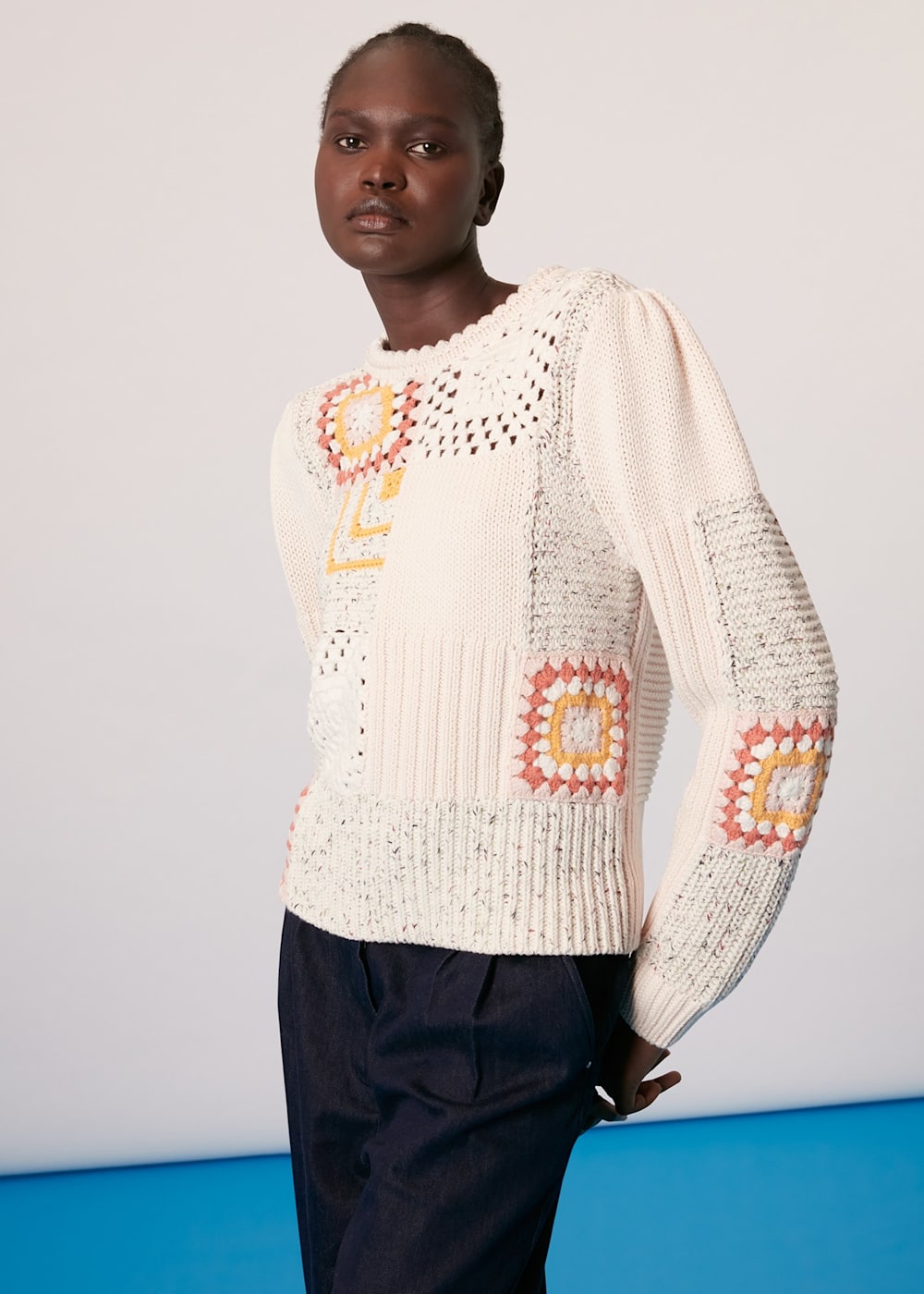White crochet jumper deals