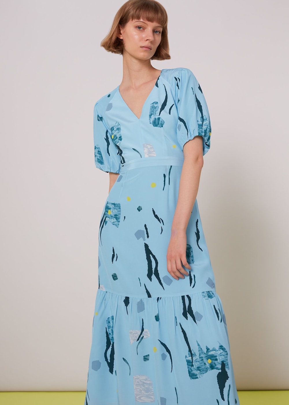 Printed silk dress store