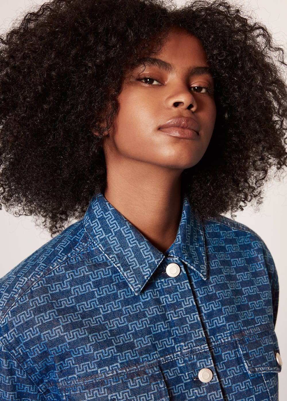 Checked denim jacket online