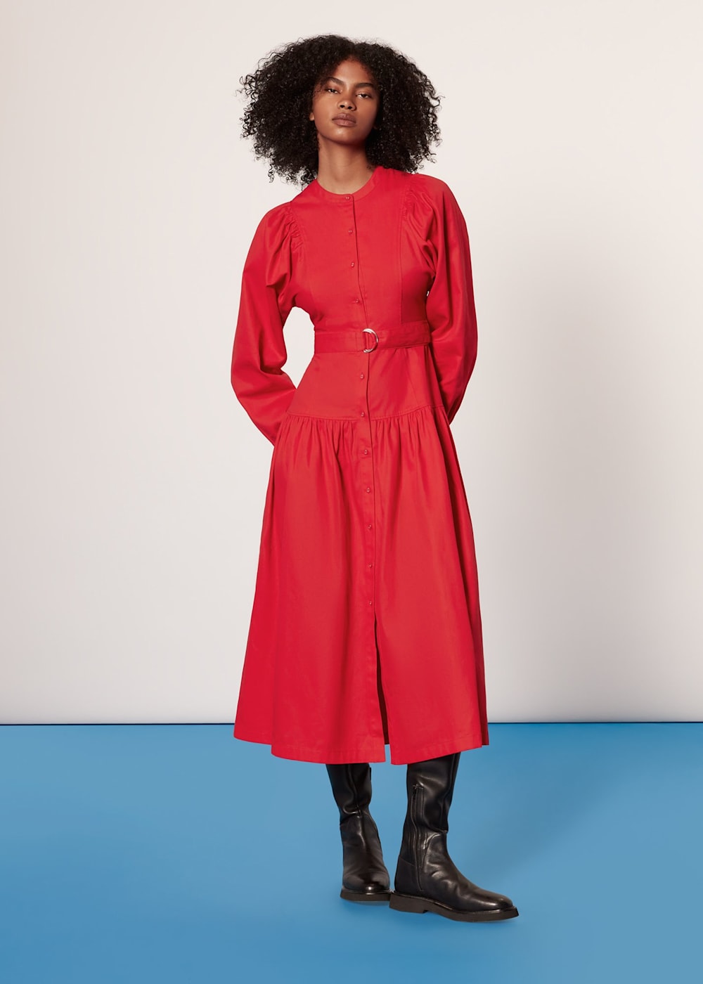 Red Ilya Full Sleeve Dress WHISTLES Whistles ROW