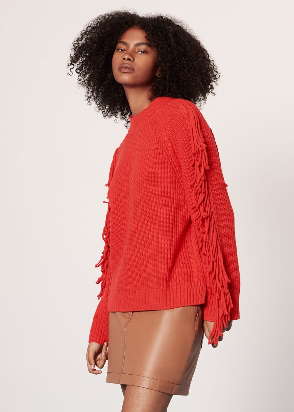 Tassel sleeve sweater top