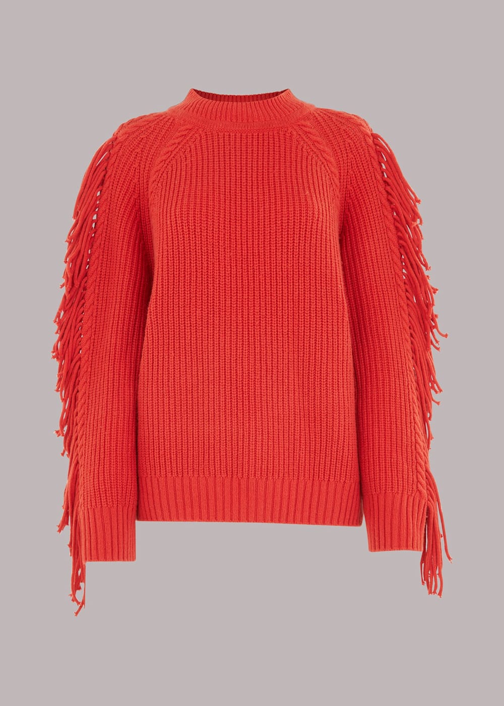 Red fringe sweater hotsell