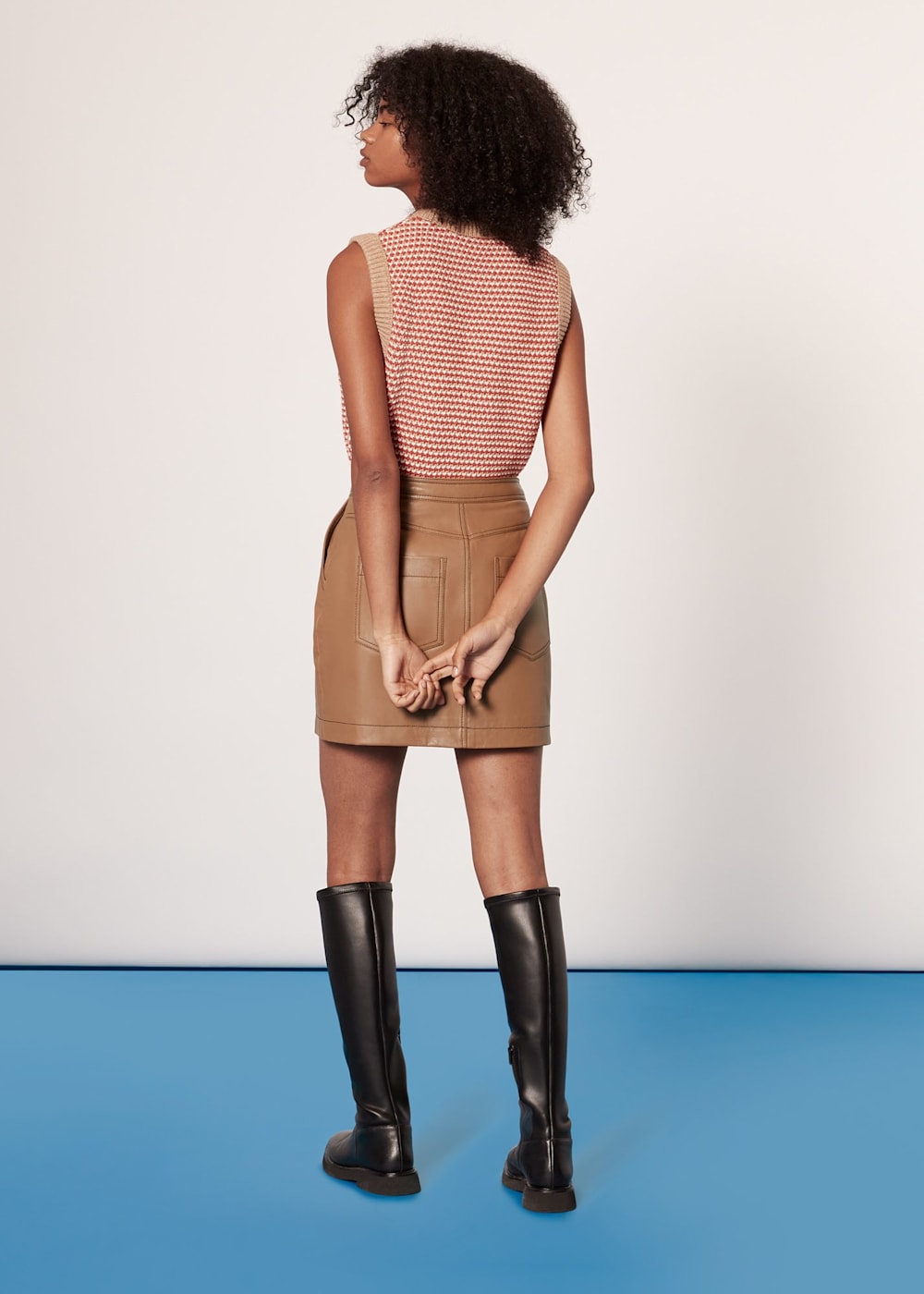 Whistles leather mini skirt 2025