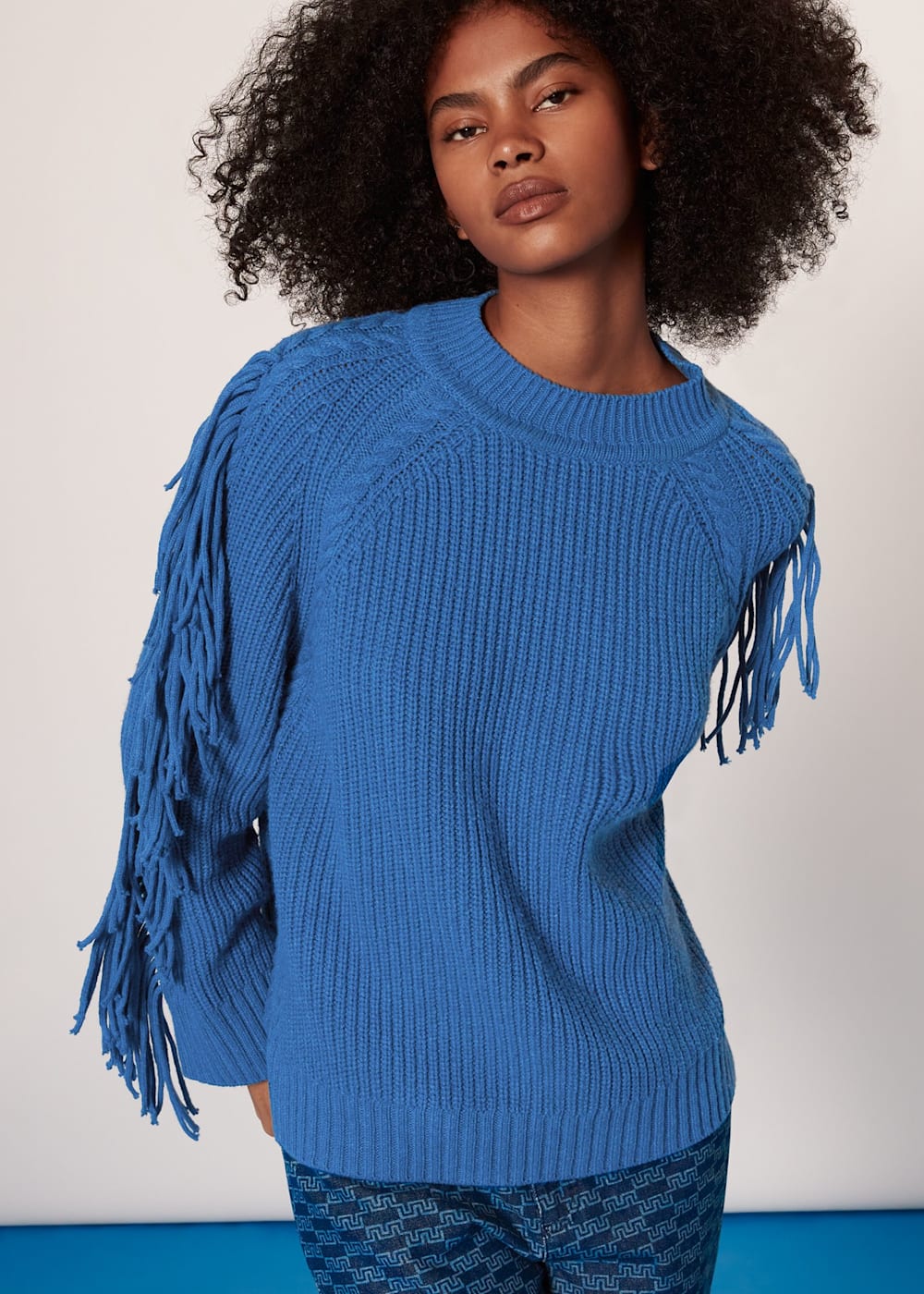 Fringe sleeve jumper outlet