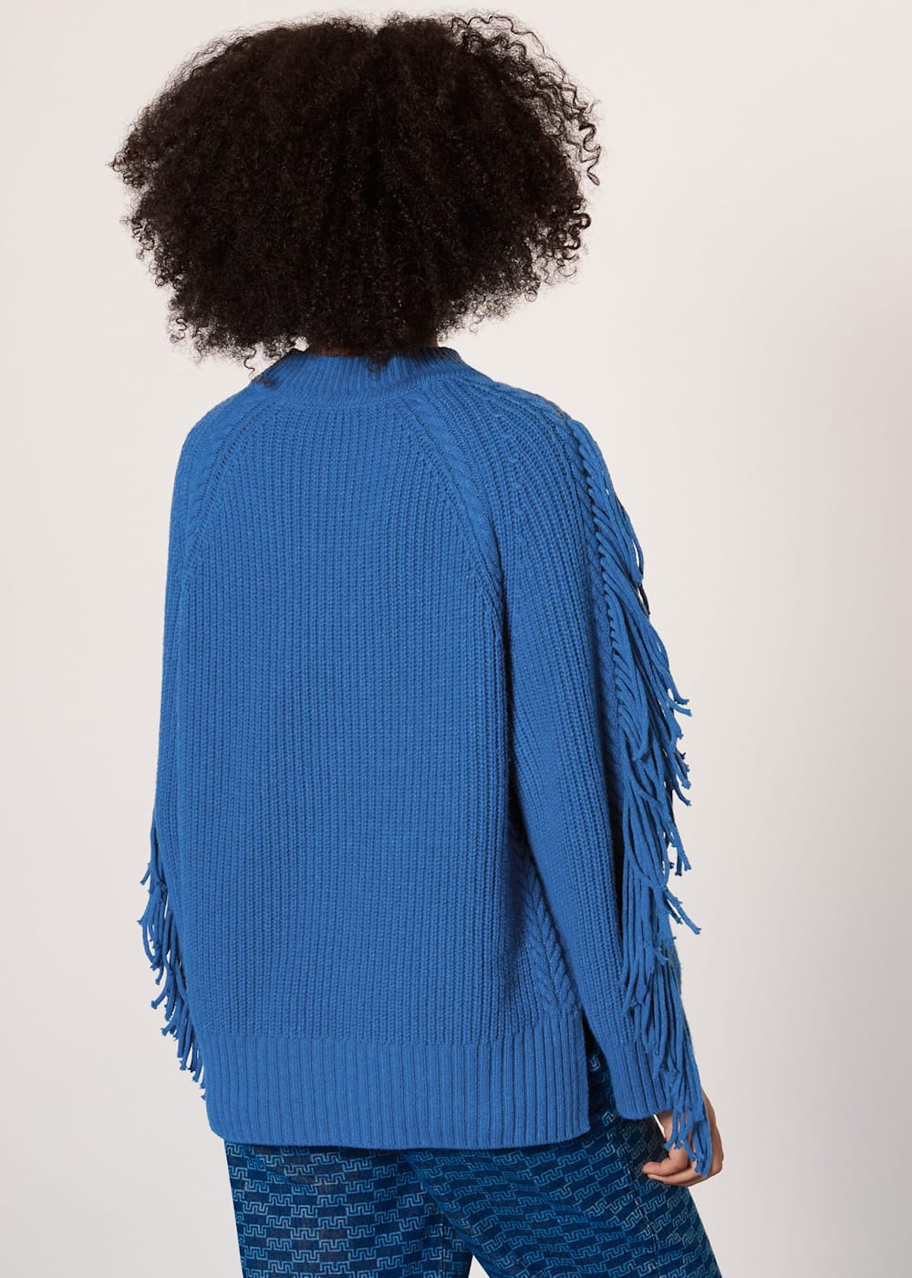 Cable knit fringe sweater discount