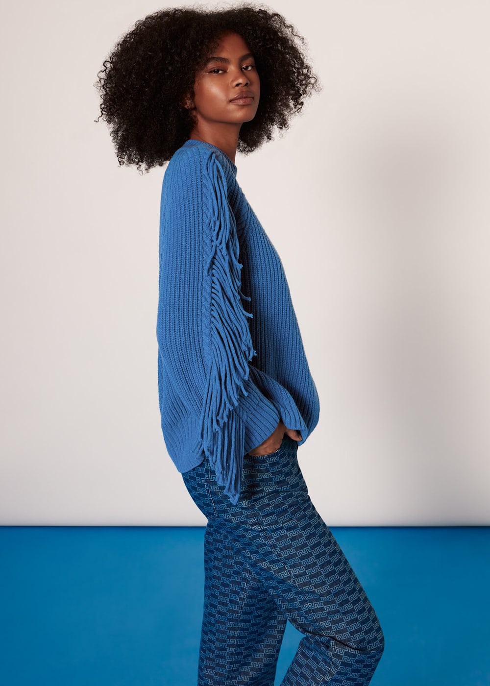 Blue sweater blue pants shop
