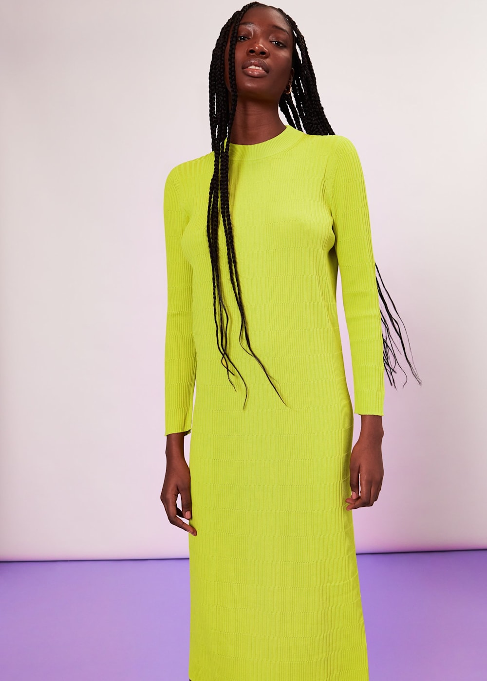 Neon green sweater dress sales