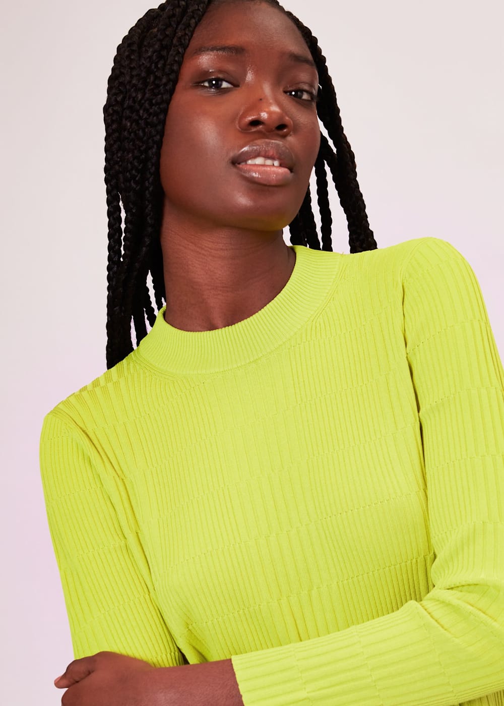 Glamorous Neon Lime Oversized V-Neck Jumper