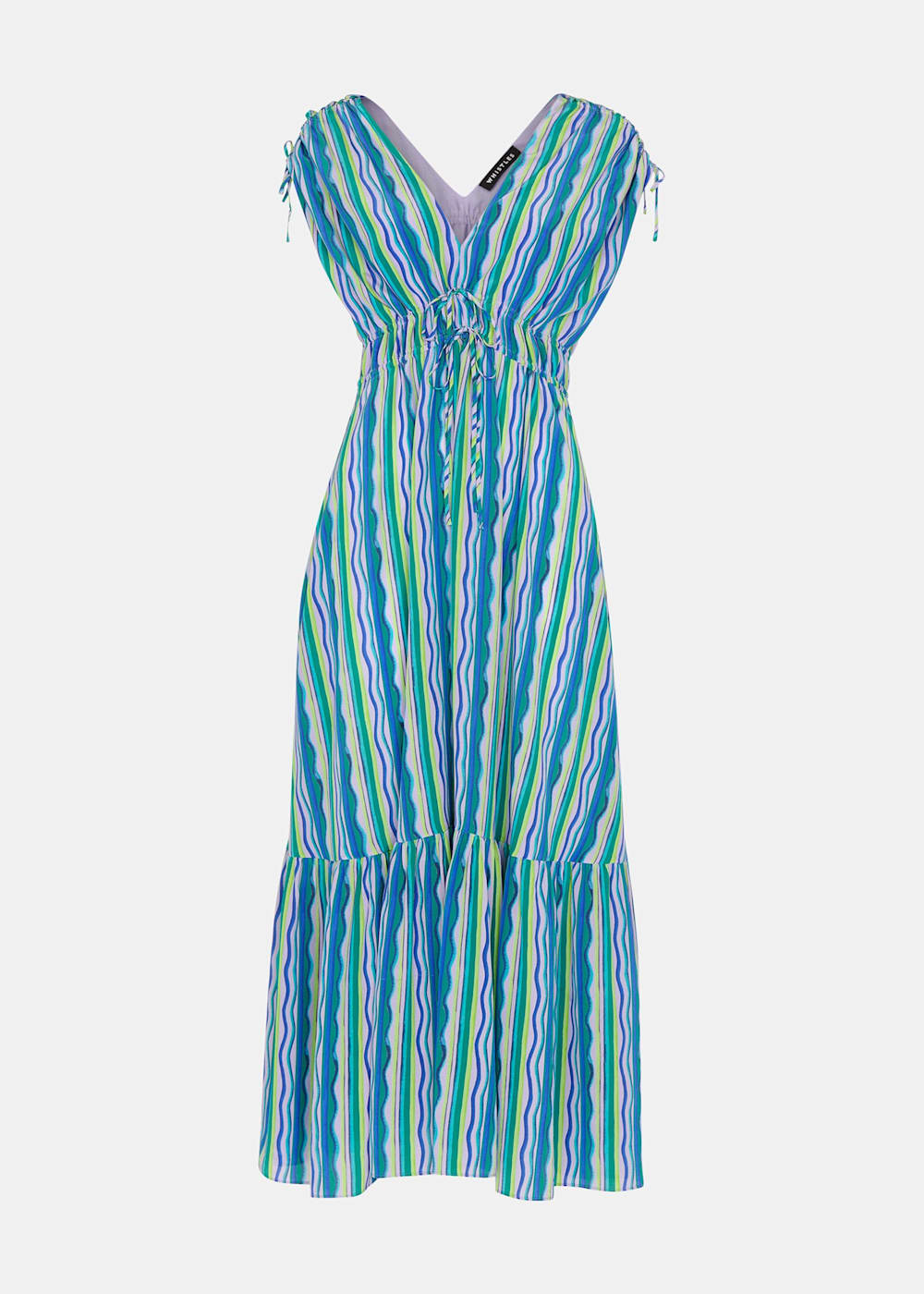 Multicolour Wiggle Stripe Silk Dress WHISTLES Whistles UK