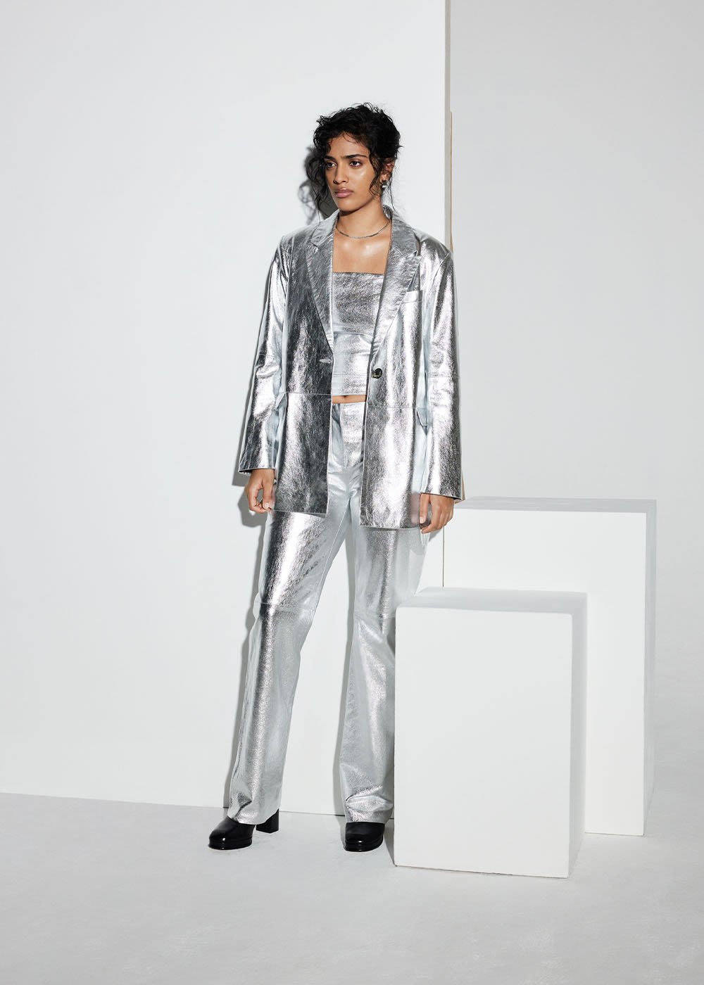 Silver ladies blazer hot sale