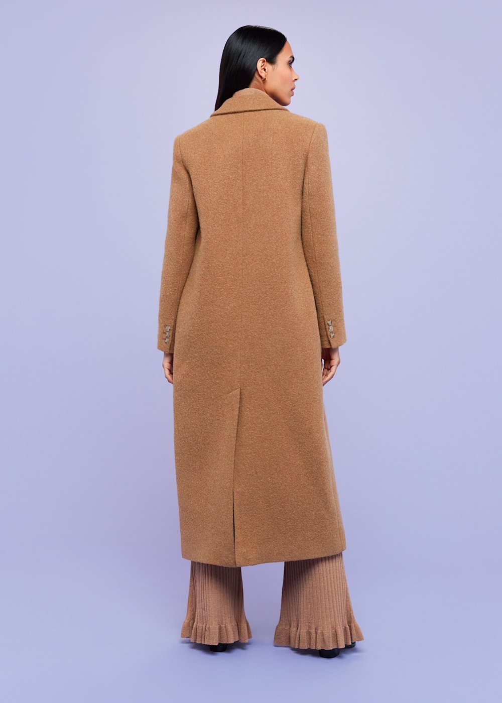 Camel Textured Wool Blend Coat WHISTLES Whistles UK