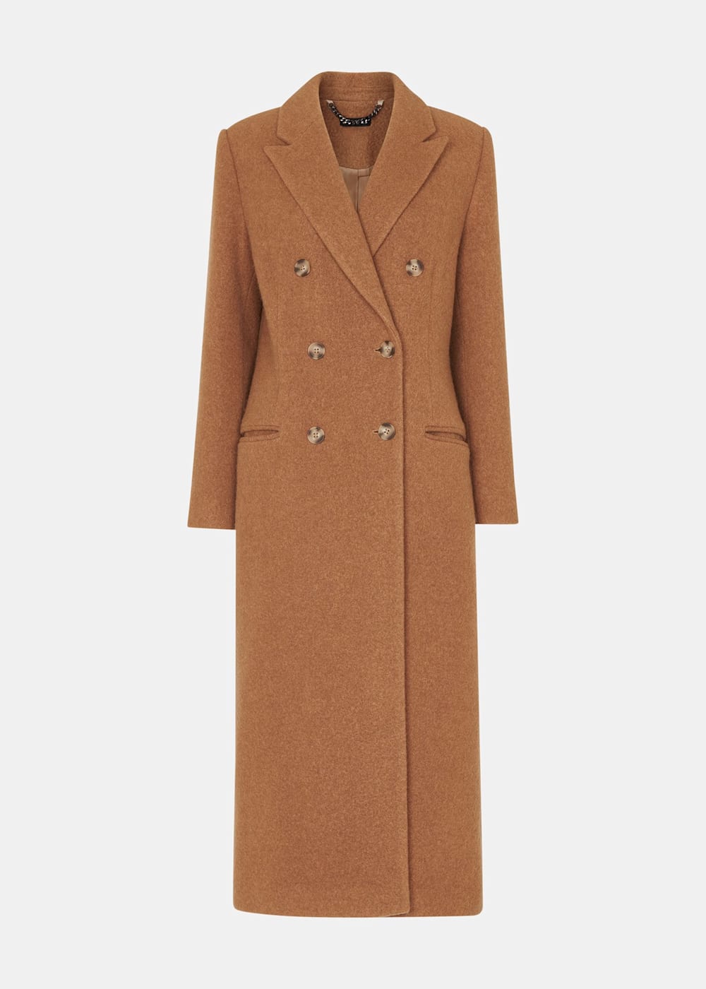 Camel Textured Wool Blend Coat WHISTLES Whistles UK