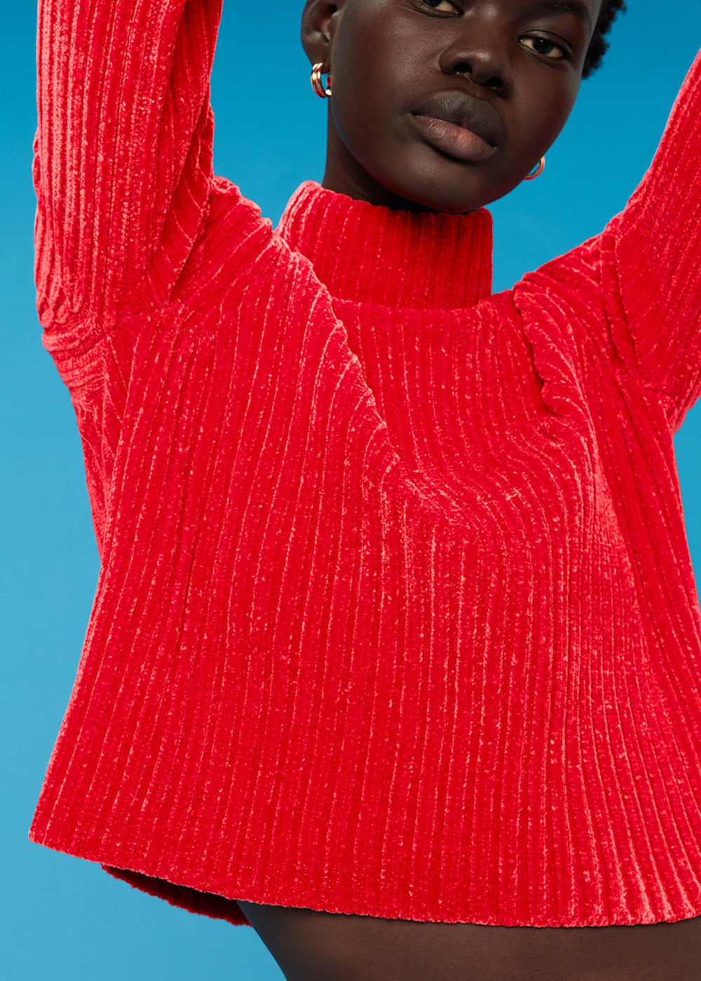 Red chenille sweater sale