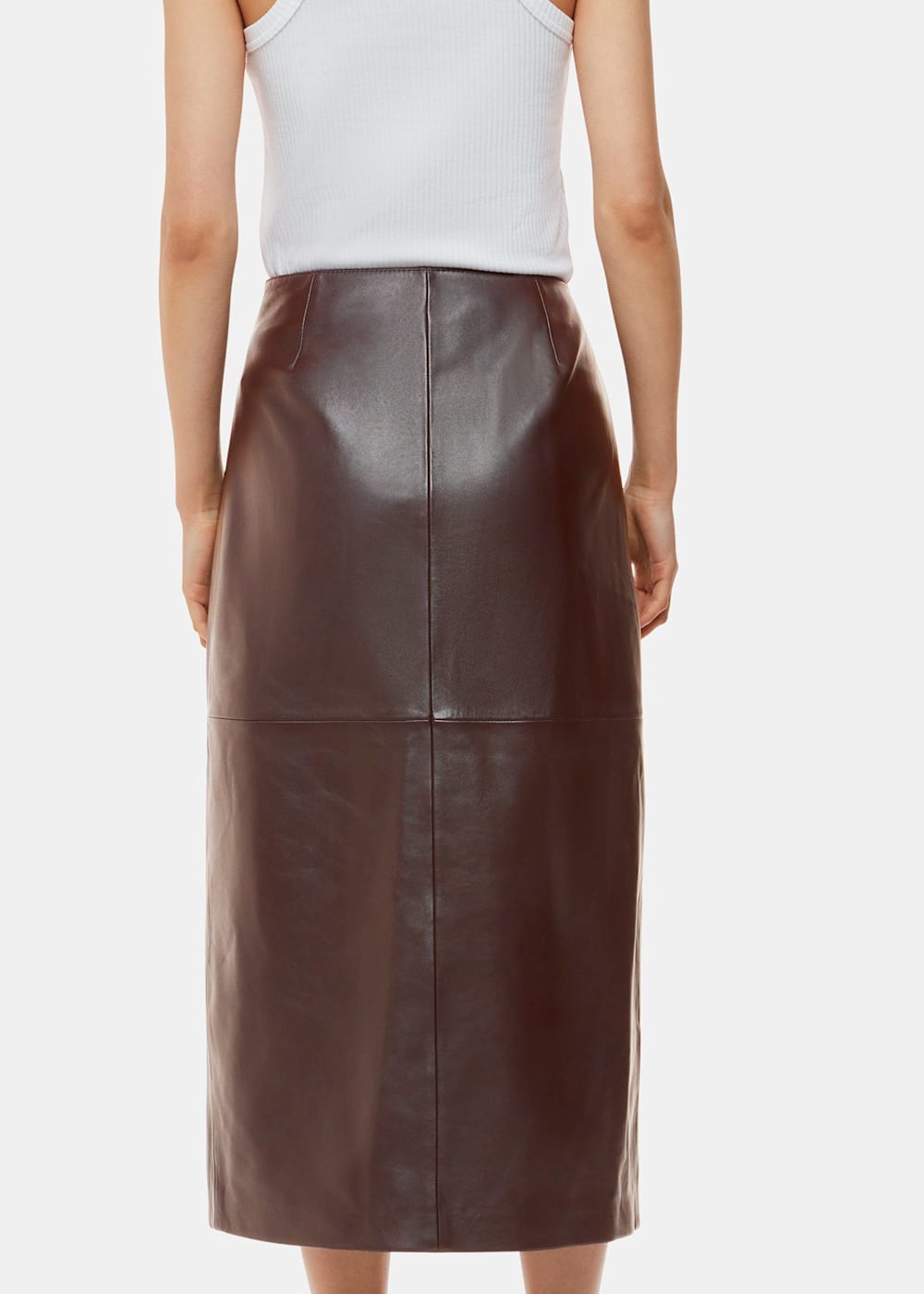 Whistles green leather skirt outlet