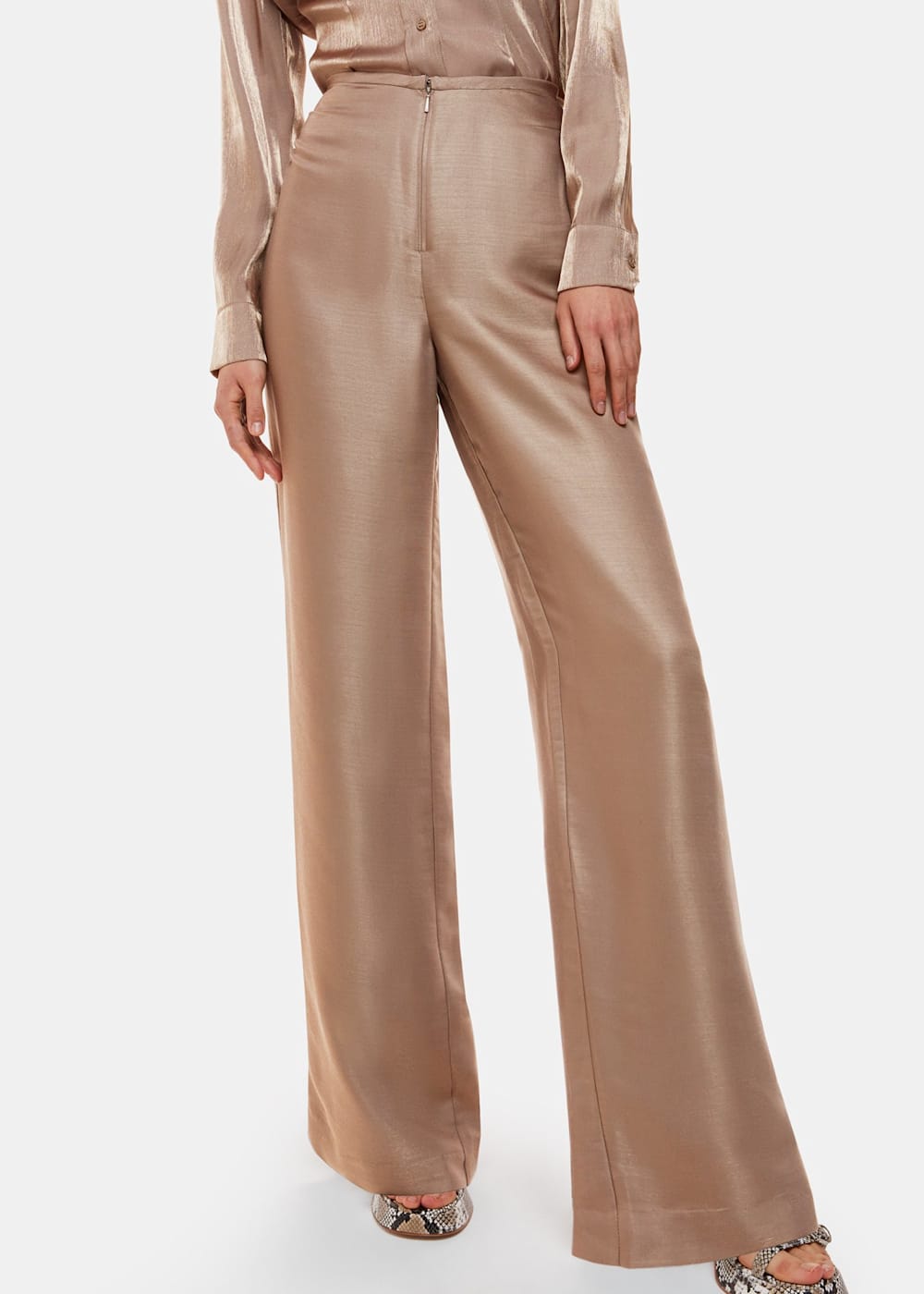 Metallic trousers uk best sale