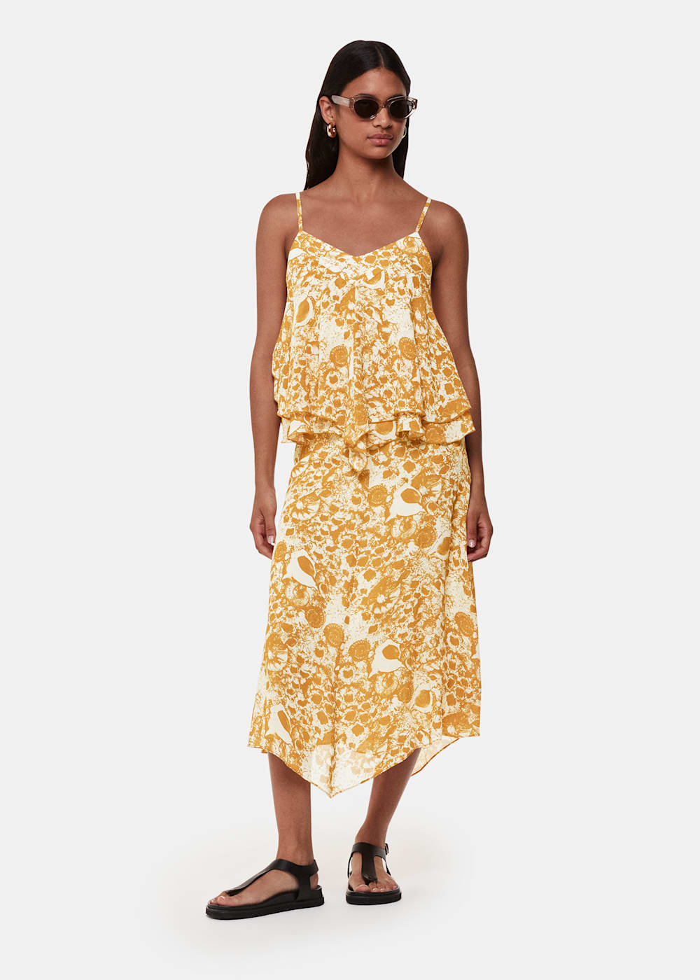 Whistles yellow animal print skirt hot sale