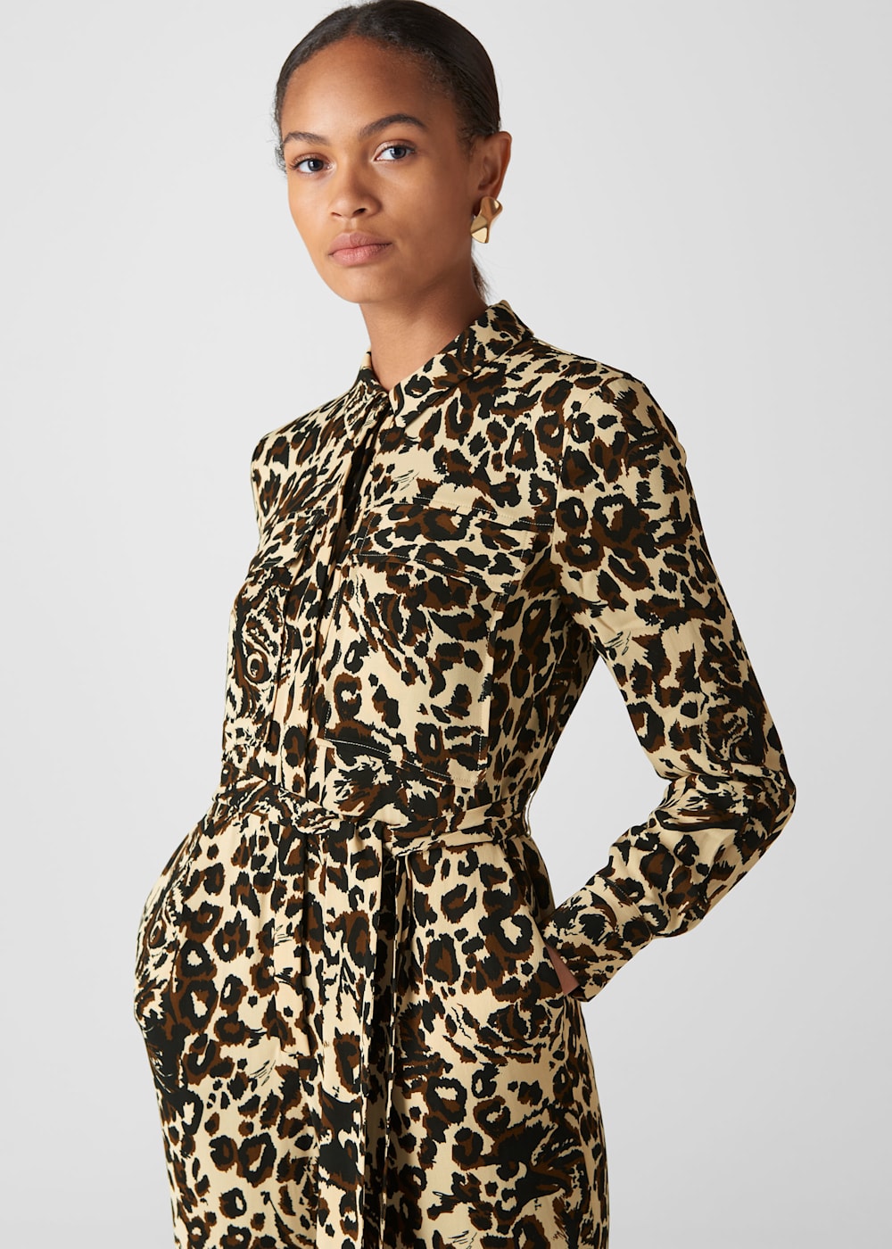Whistles jungle cat print dress on sale