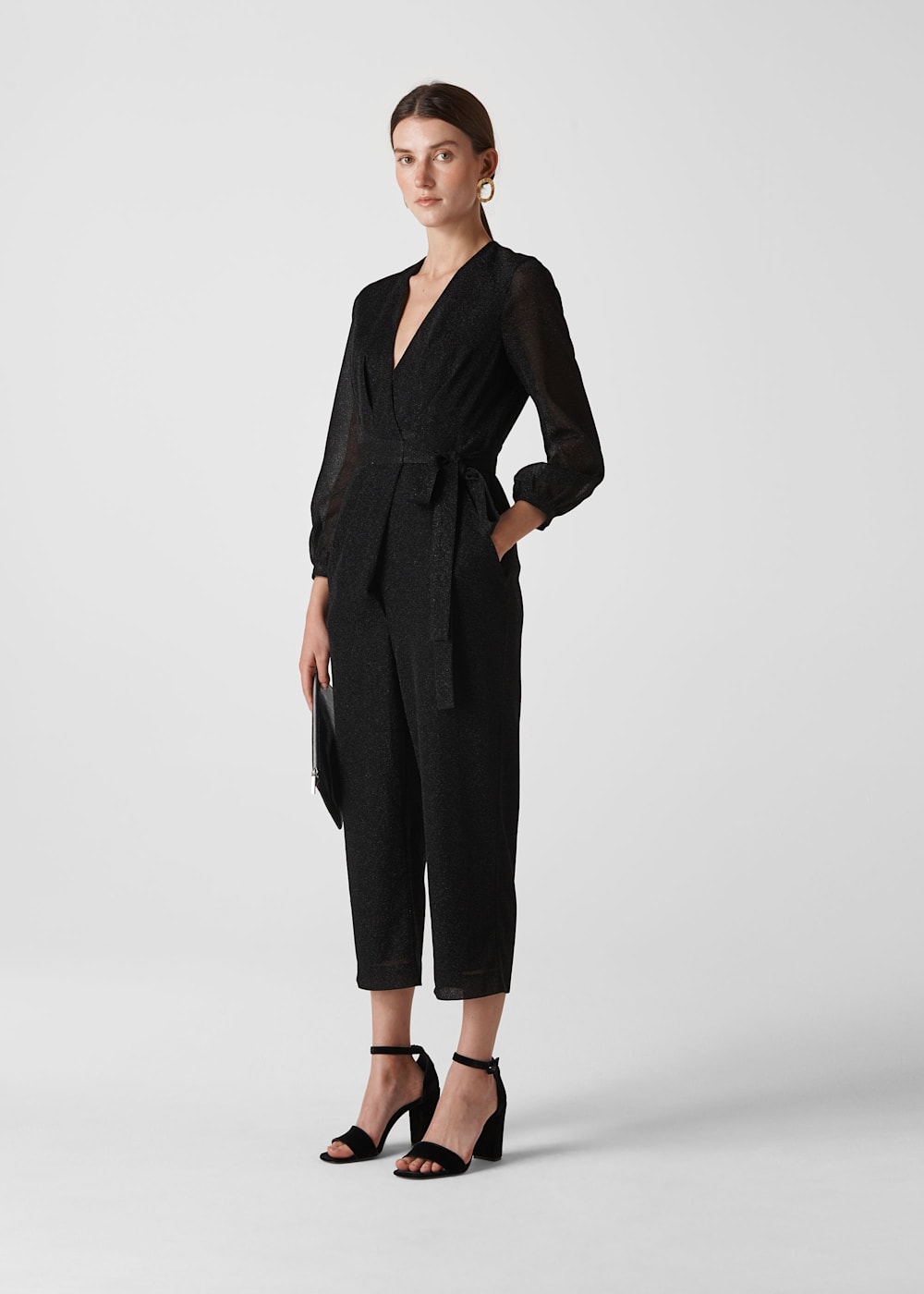 Wrap tie jumpsuit shop
