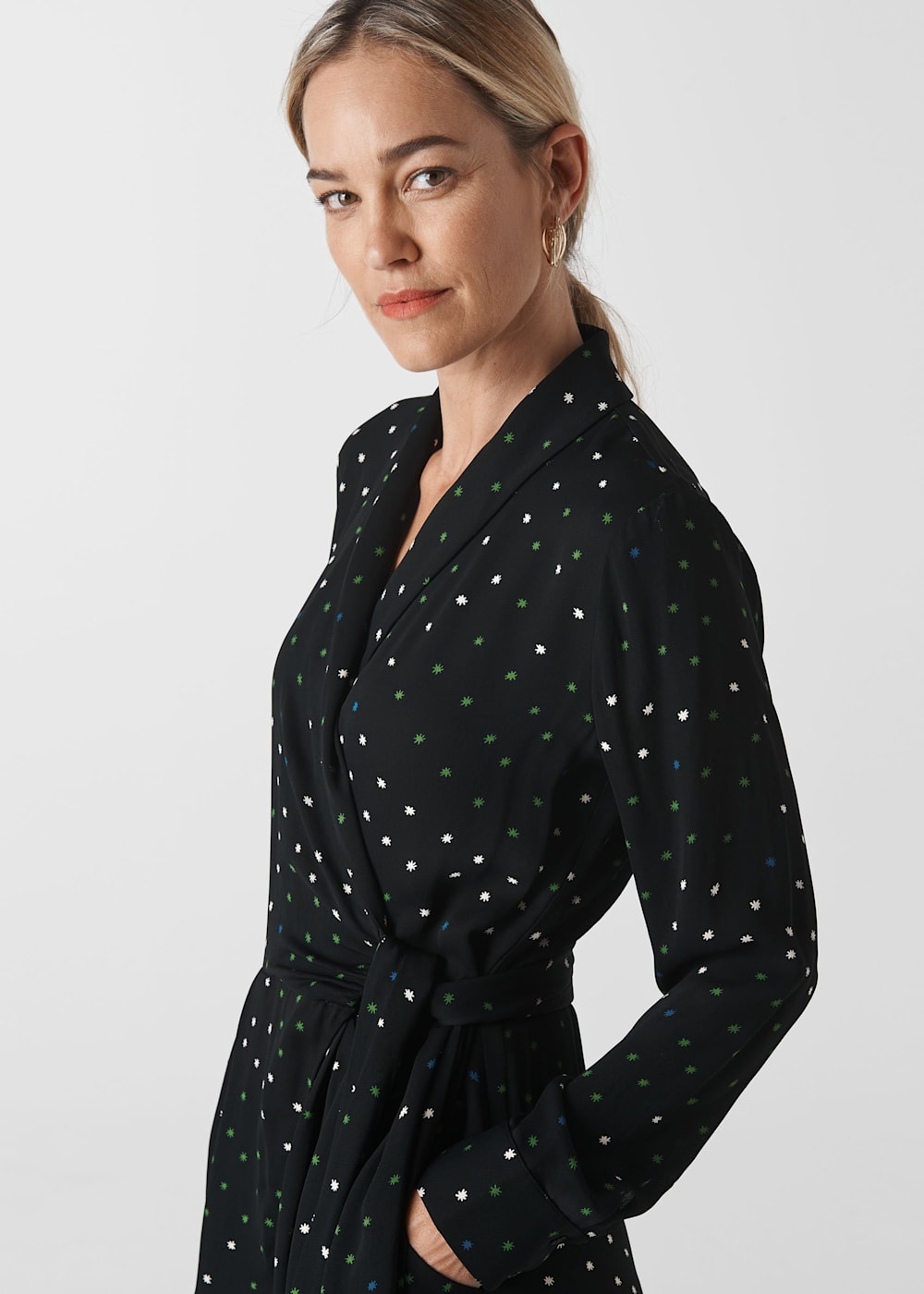 Black Multi Star Print Jumpsuit WHISTLES Whistles UK