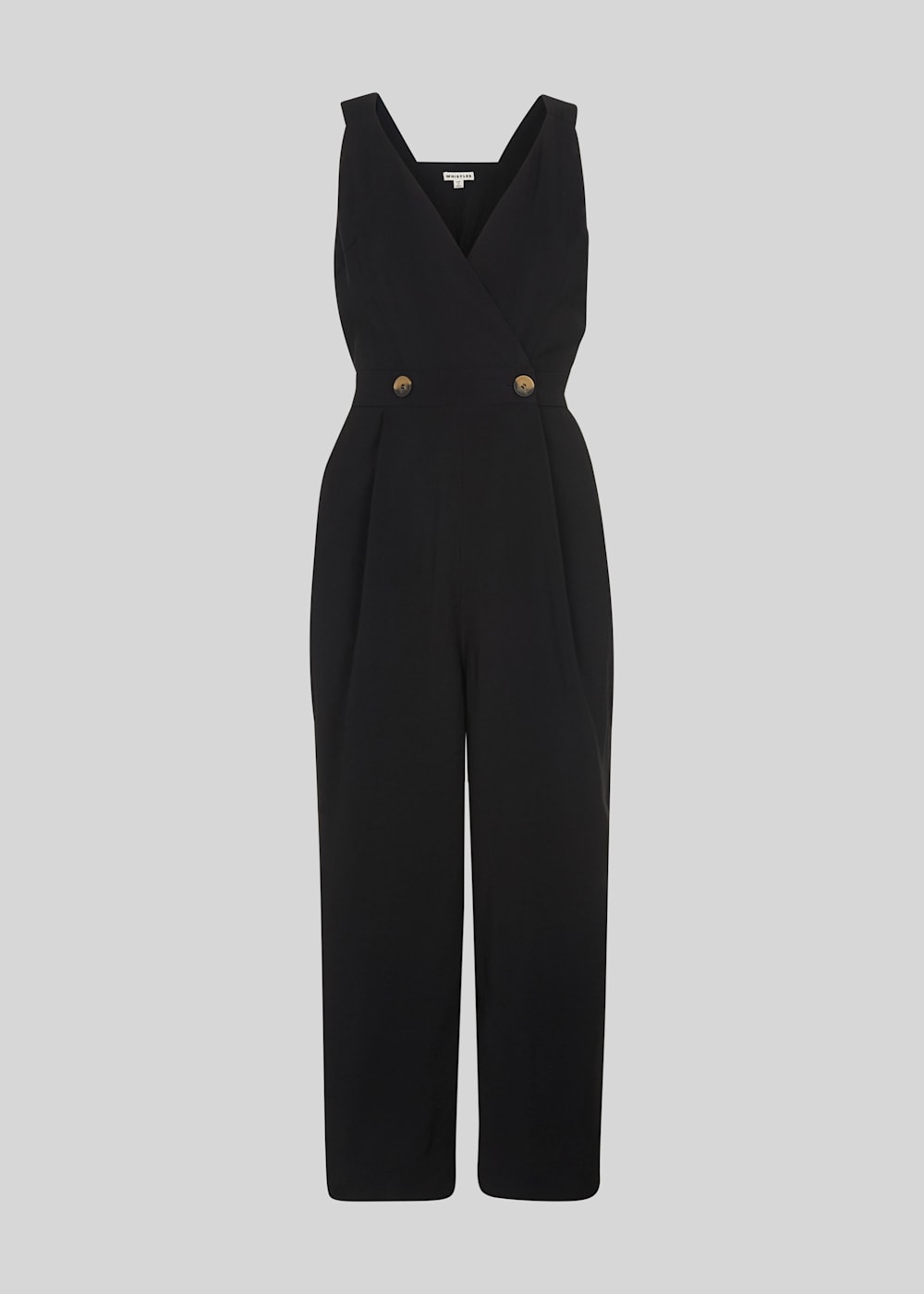 Black Lara Button Jumpsuit WHISTLES