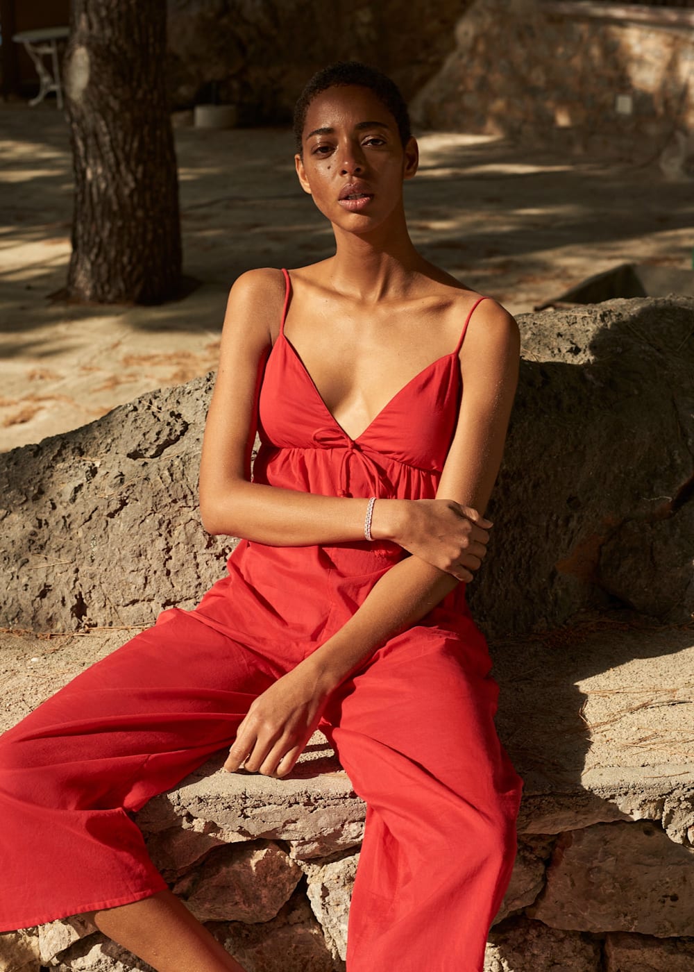 Red Tassel Detail Beach Jumpsuit WHISTLES Whistles US