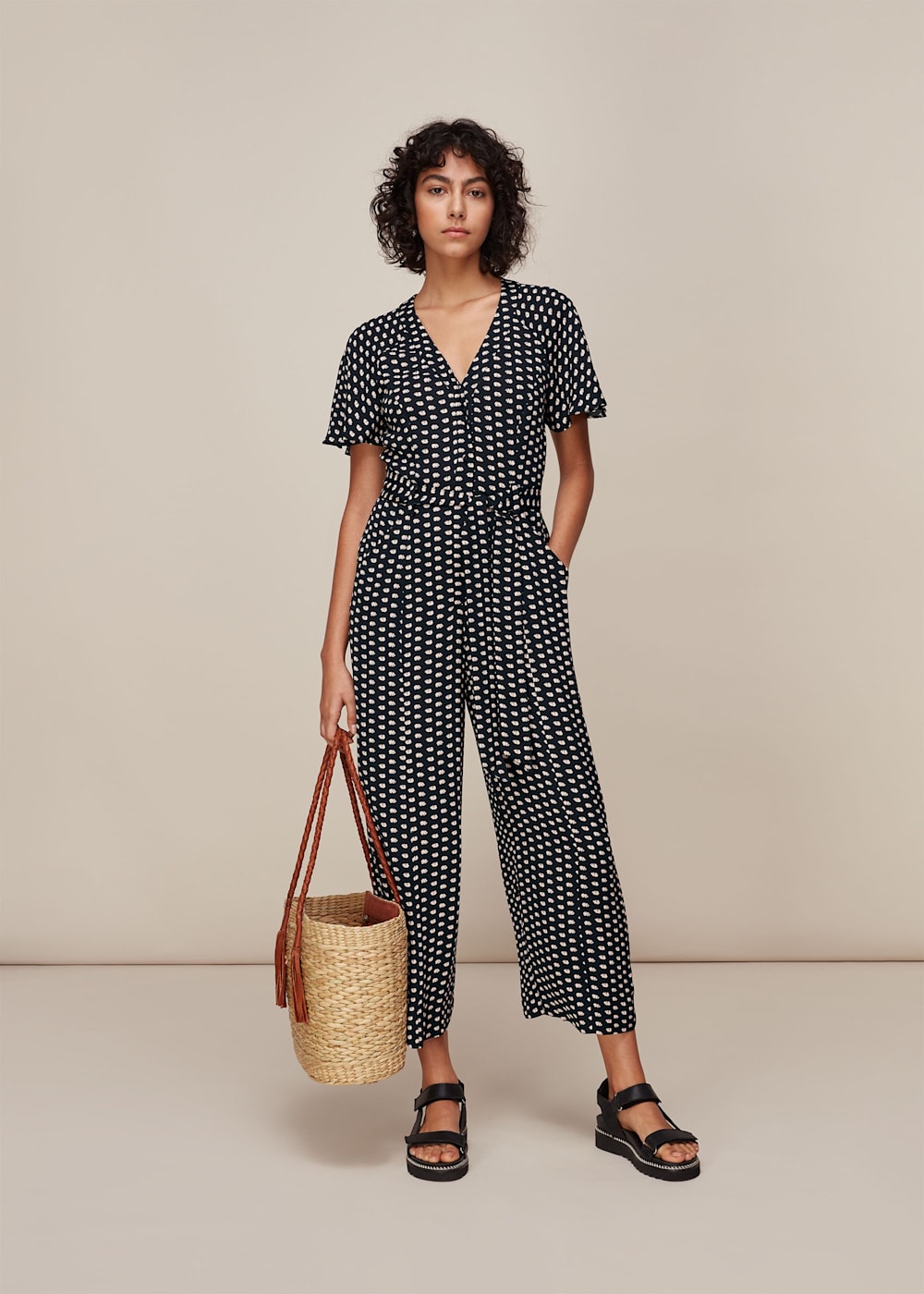 Whistles palm print jumpsuit on sale
