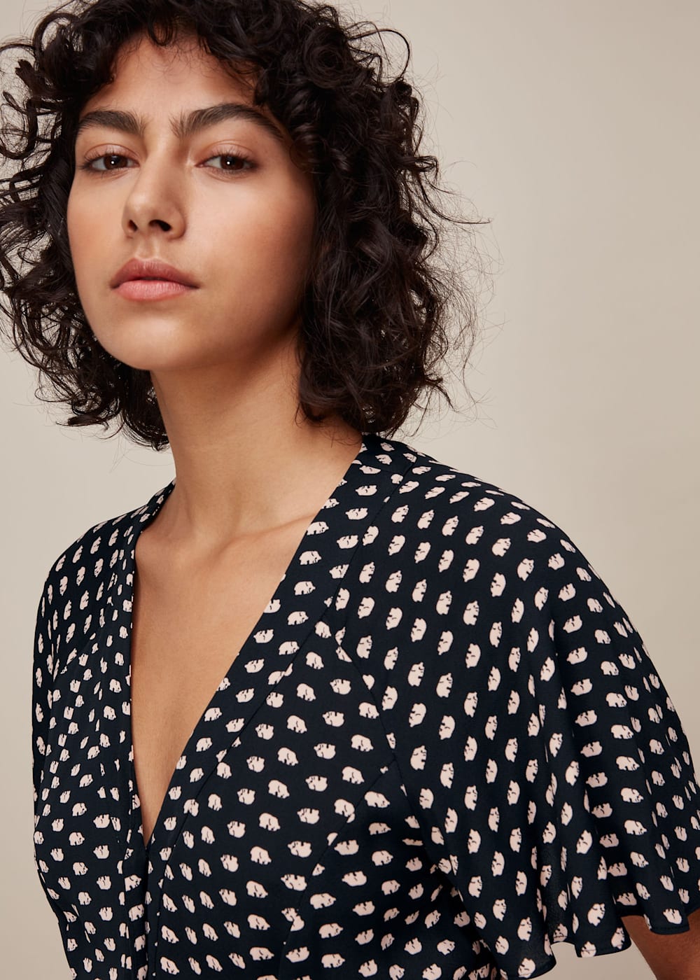 Black Multi Elephant Print Jumpsuit WHISTLES