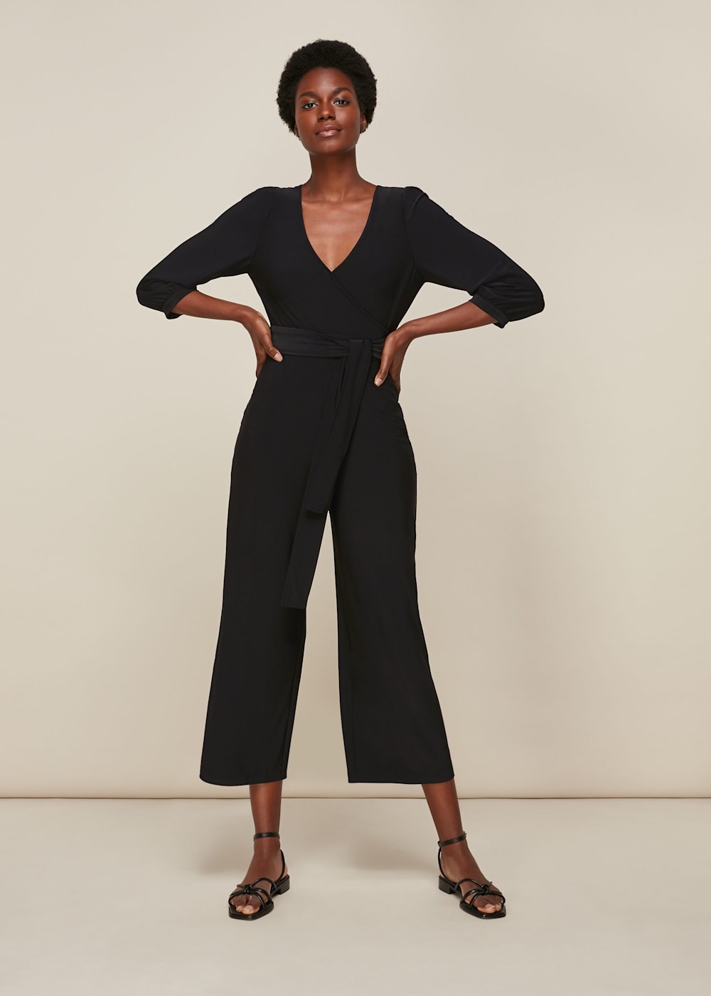 Wrap jumpsuit with sleeves 2025