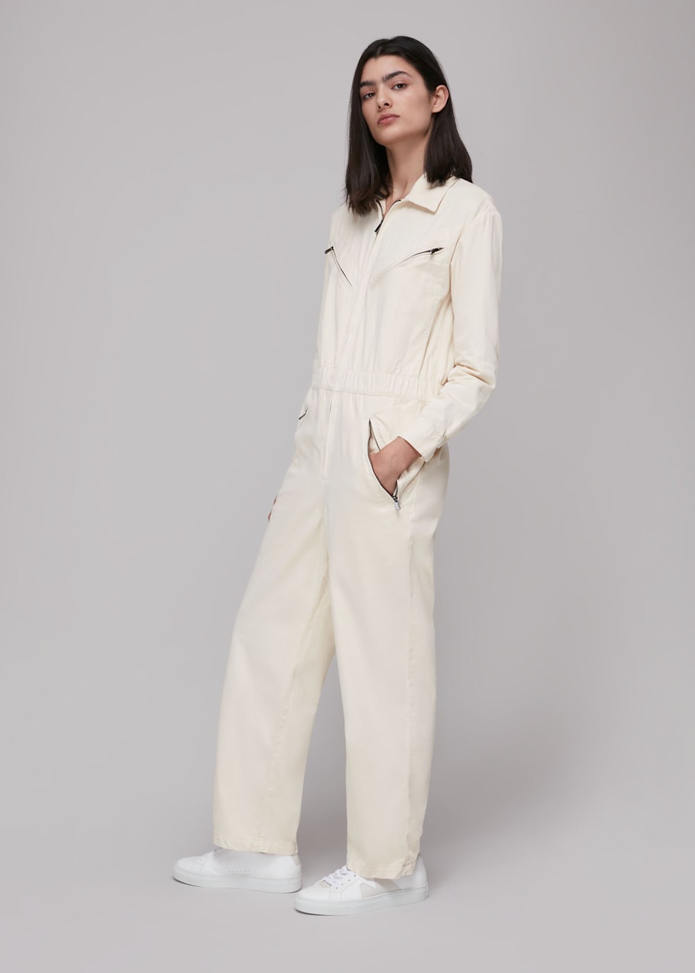 Utility jumpsuit white shop
