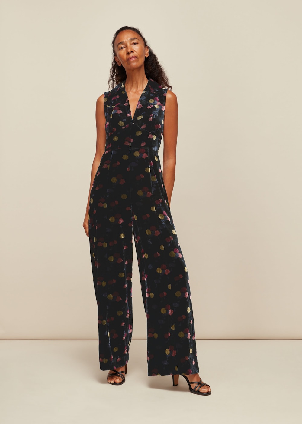 Whistles blue velvet jumpsuit 2025