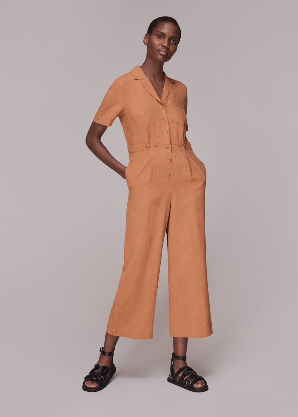 Rust Amee Relaxed Jumpsuit WHISTLES Whistles UK