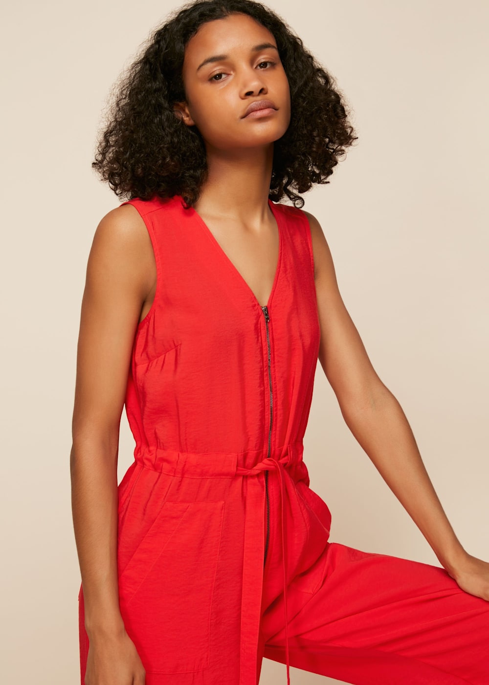 Casual red jumpsuit best sale