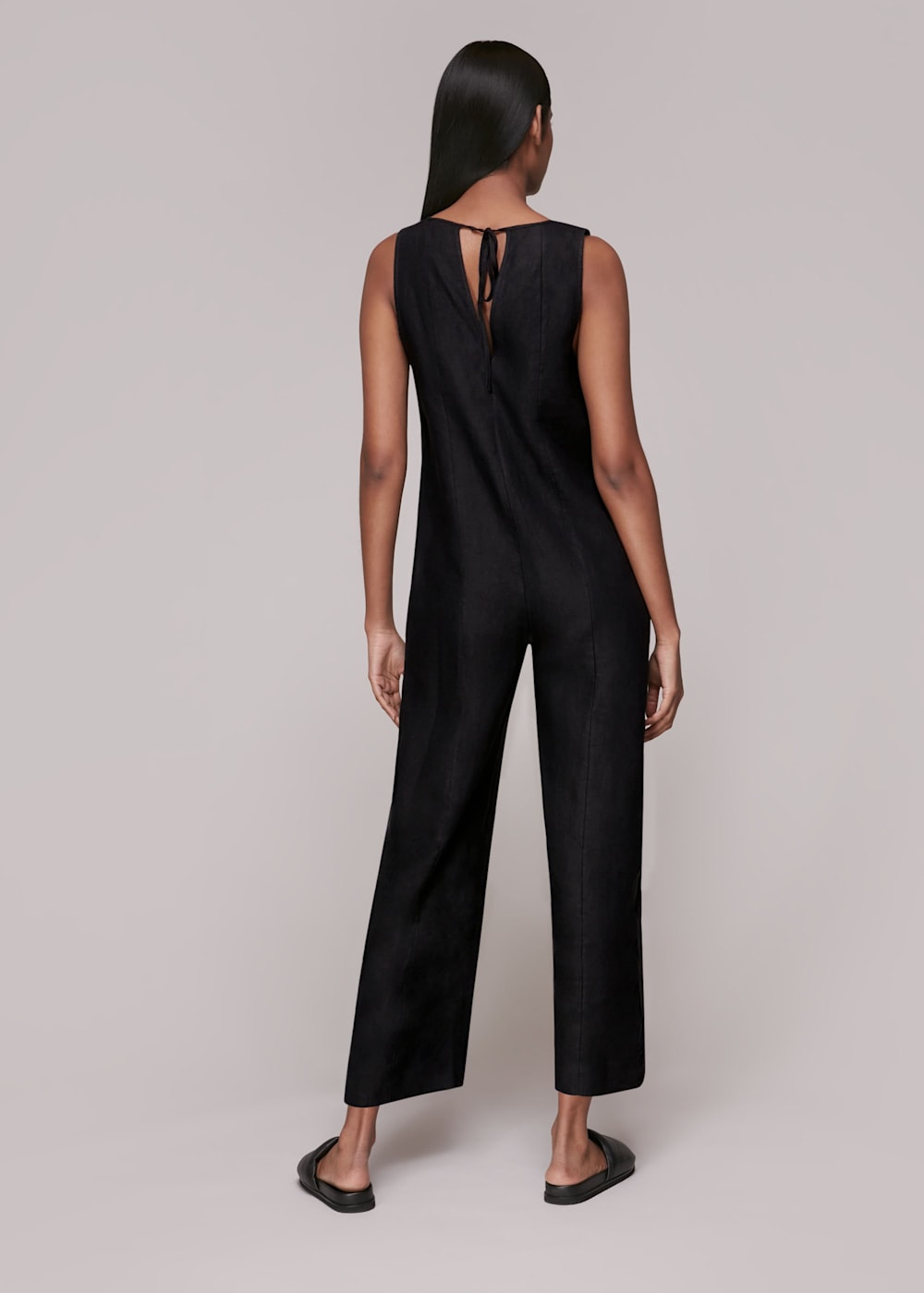 Whistles black linen jumpsuit 2025