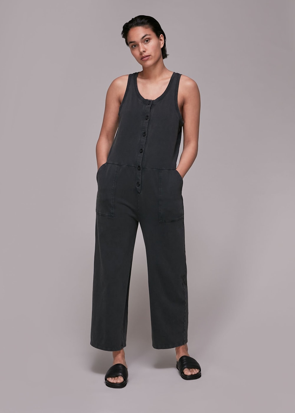 Button front jumpsuit new arrivals