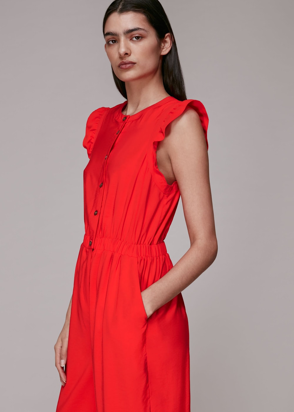Red frill jumpsuit shop