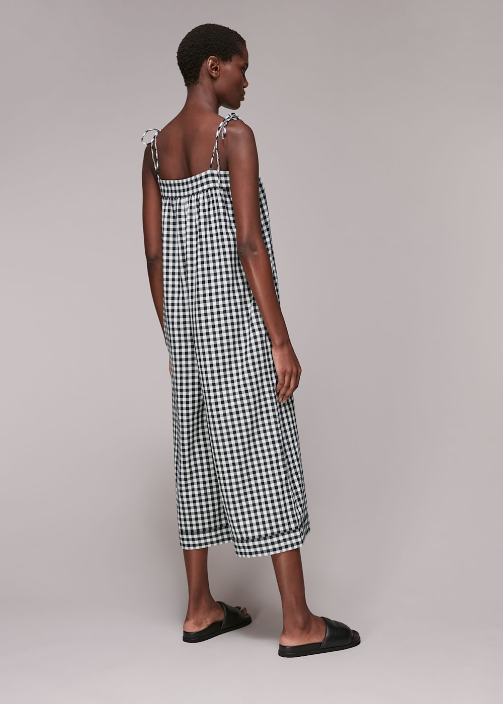 Black and white gingham jumpsuit store