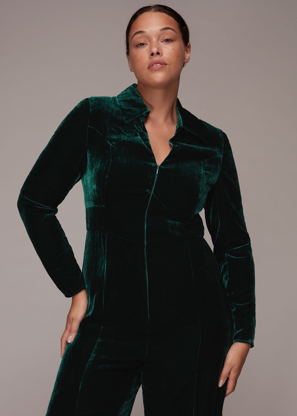 Whistles velvet jumpsuit 2025