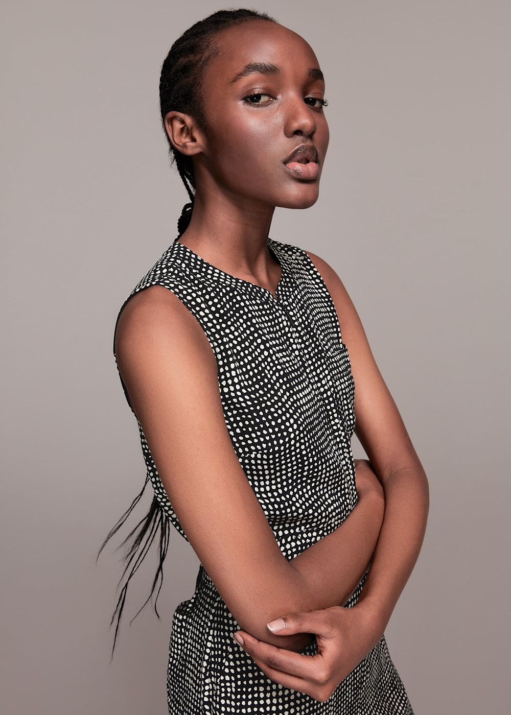 Black check jumpsuit top