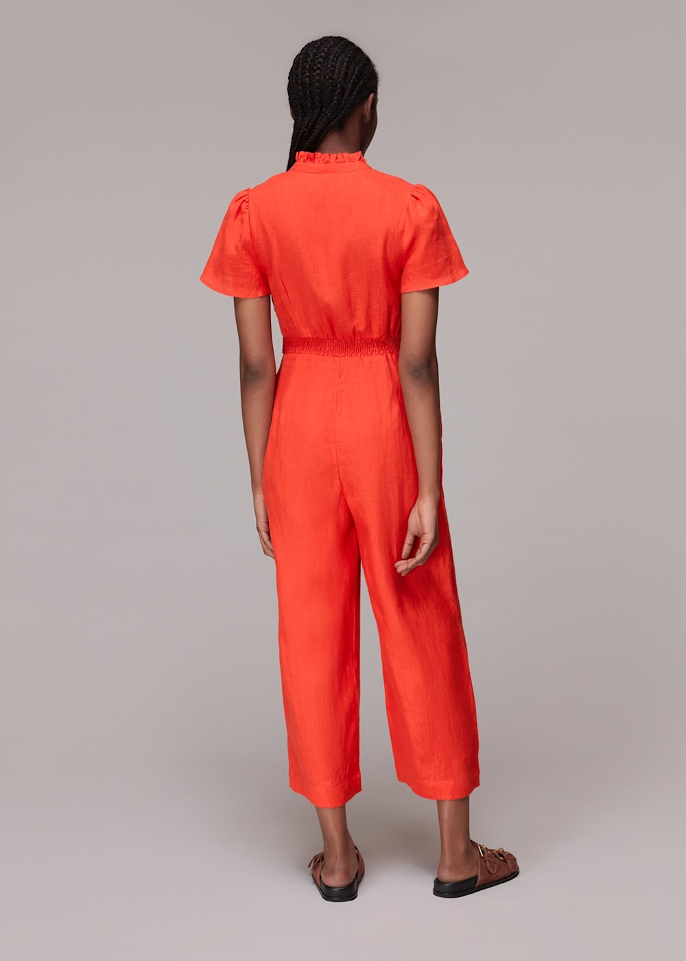 Red Emmie Linen Jumpsuit WHISTLES Whistles UK