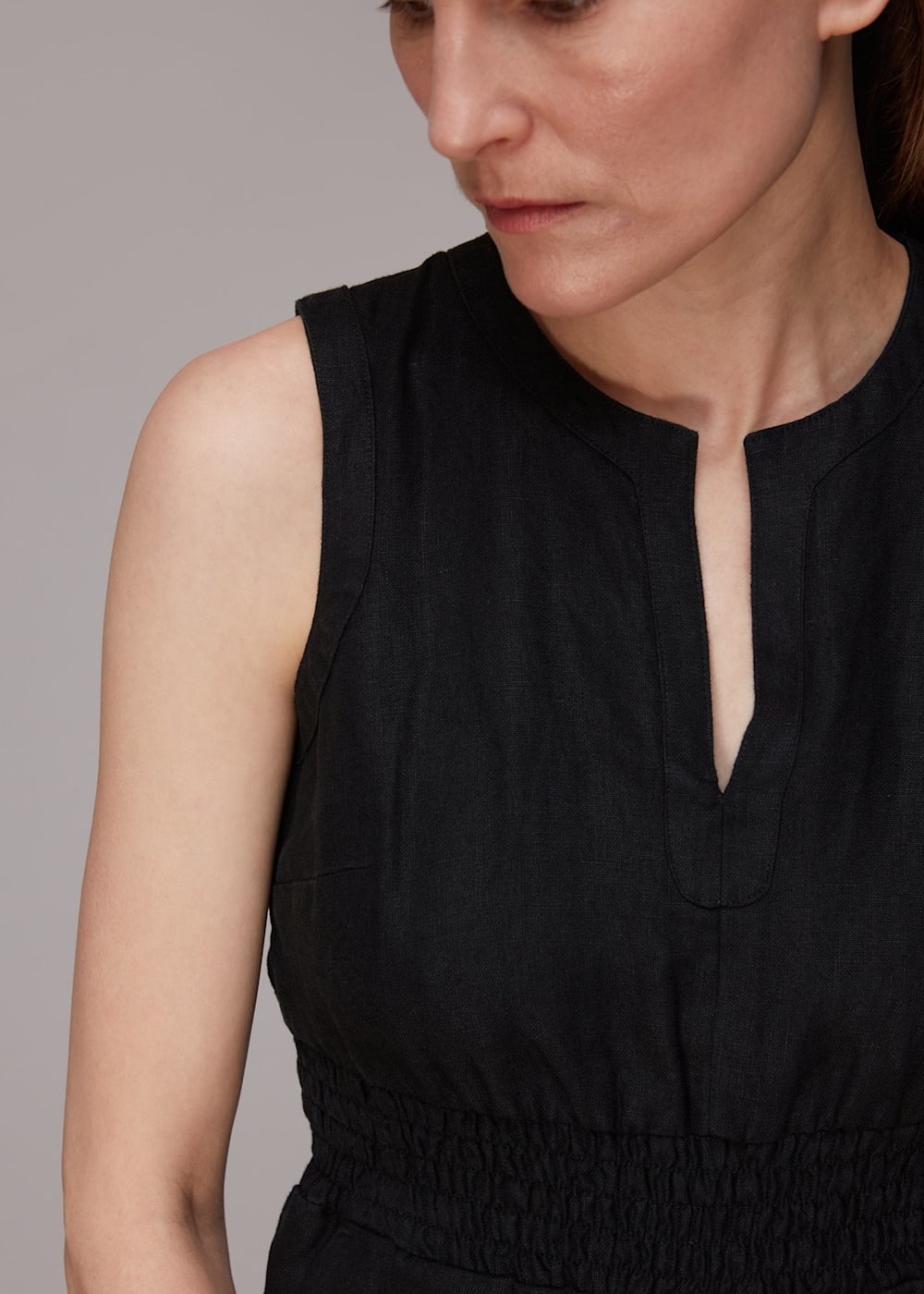 Whistles black linen jumpsuit 2025