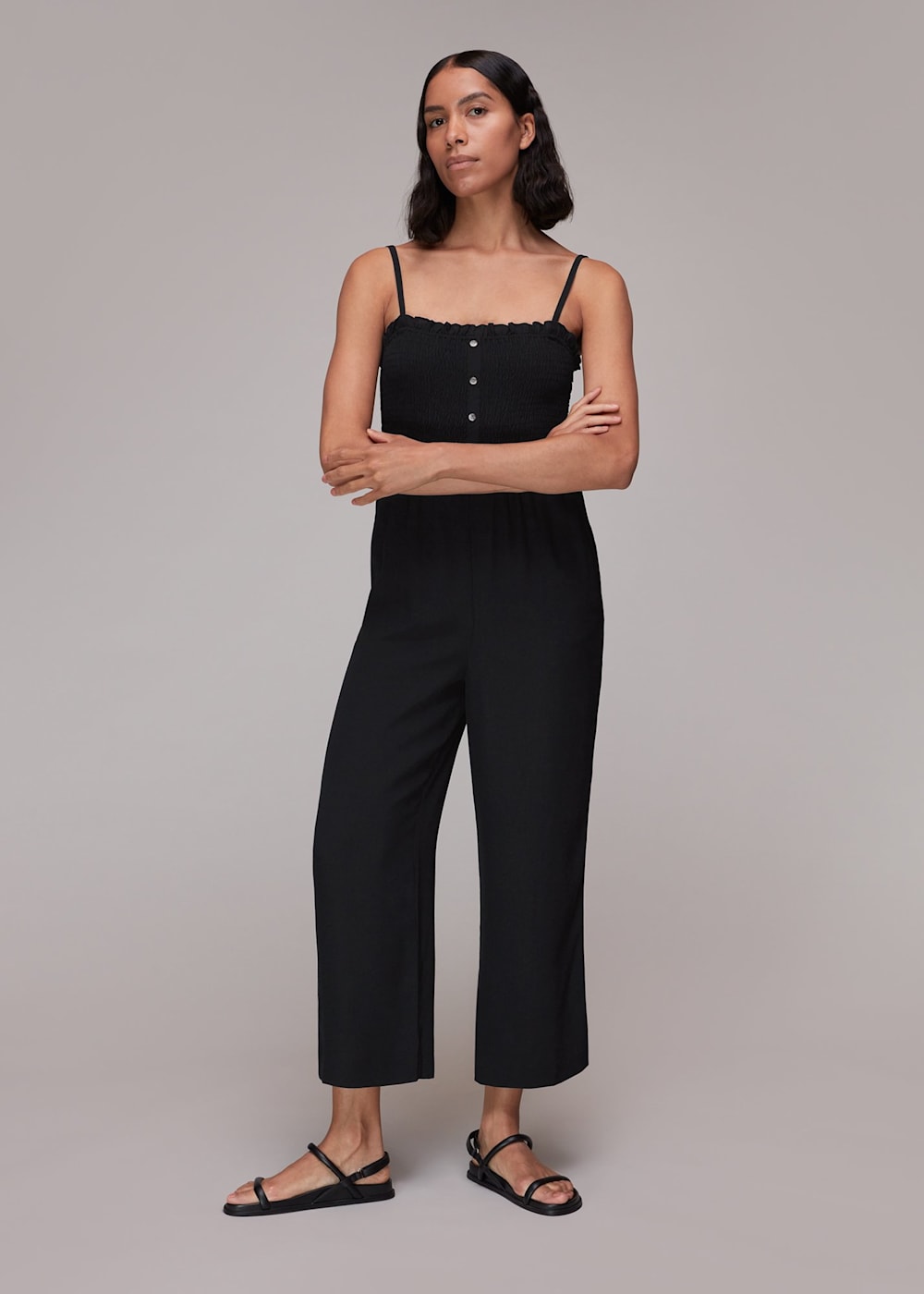 Shirred jumpsuit clearance