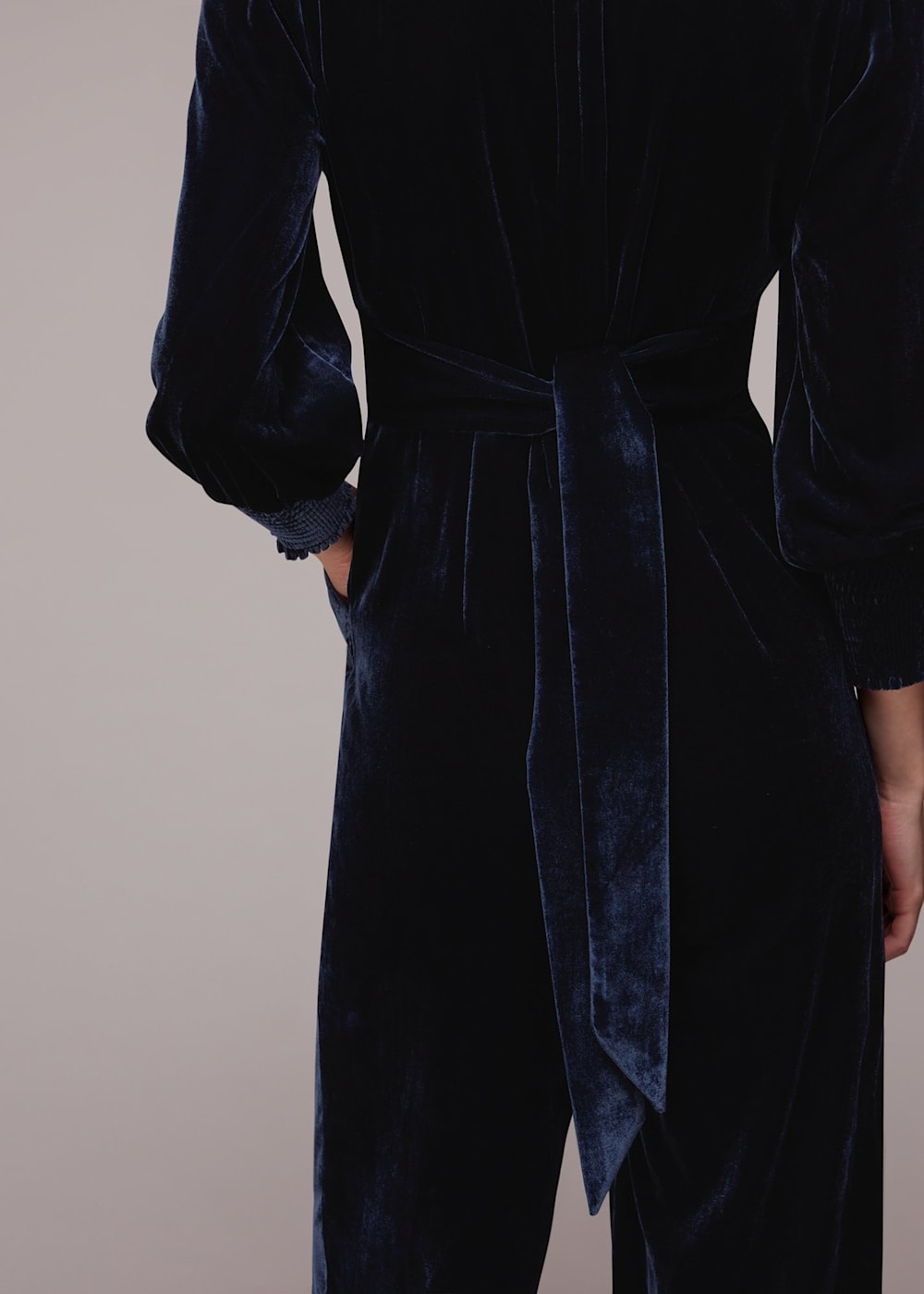 Velvet jumpsuit navy cheap