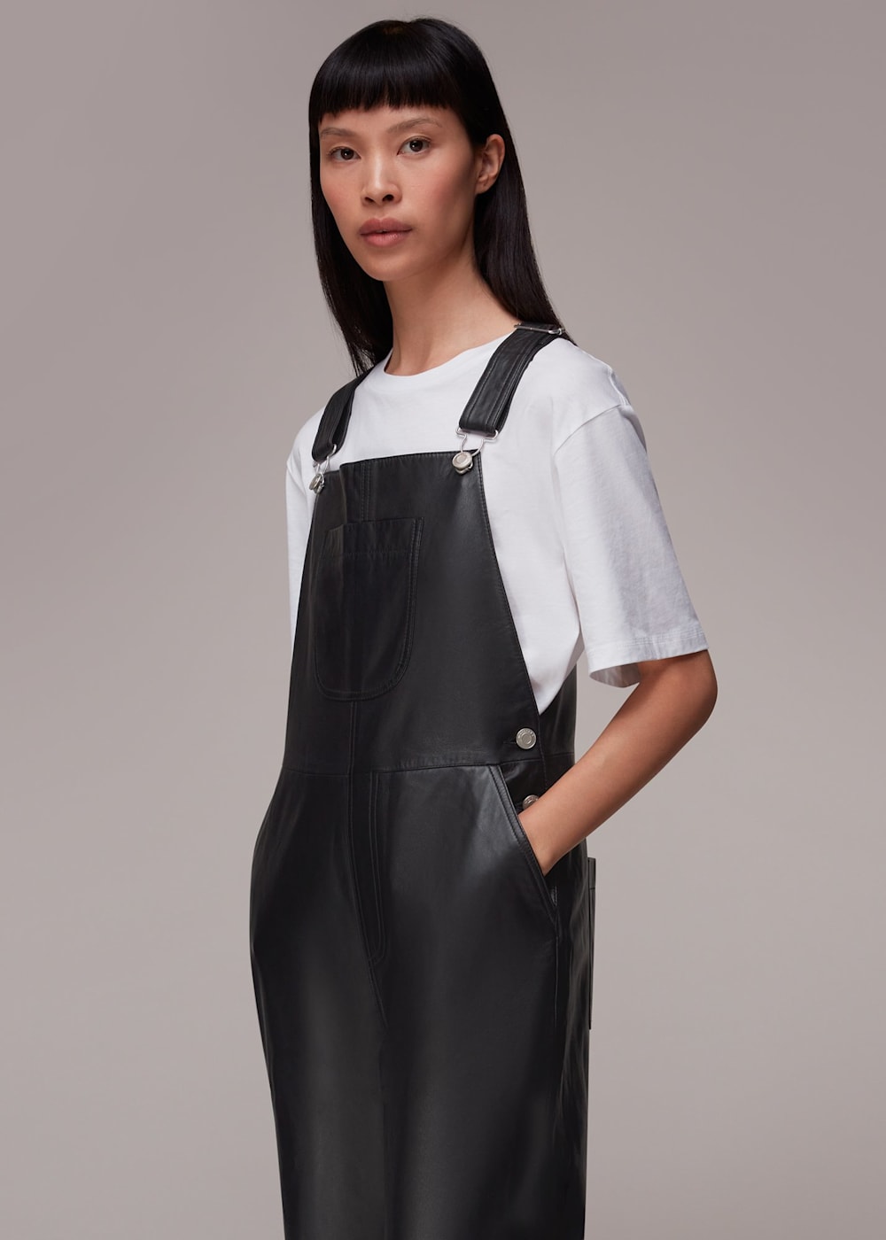 Leather dungarees dress new arrivals