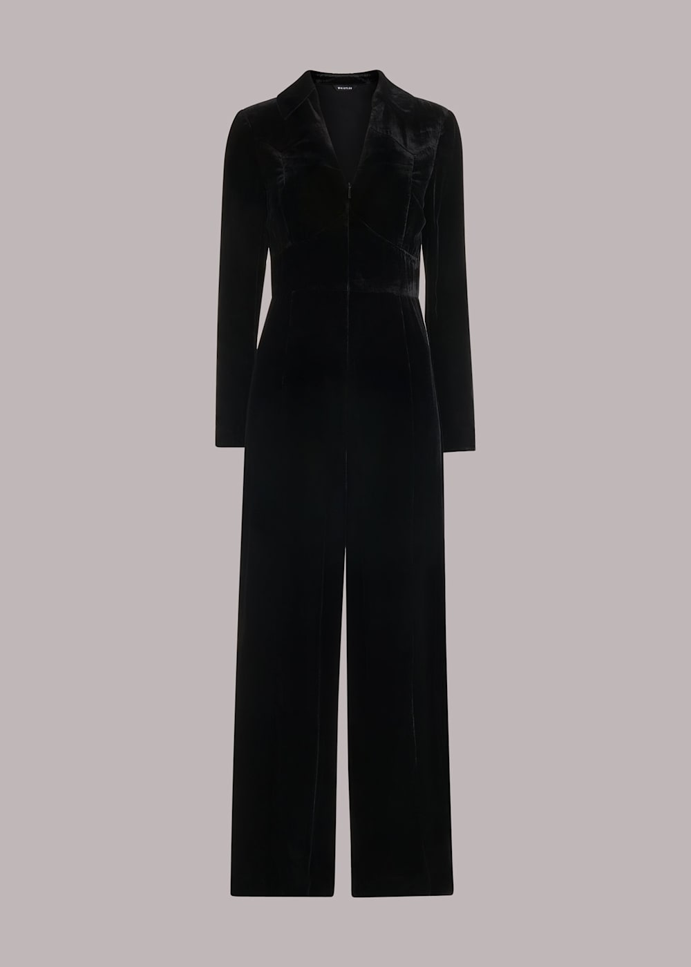Velvet Zip Front Jumpsuit Whistles ROW