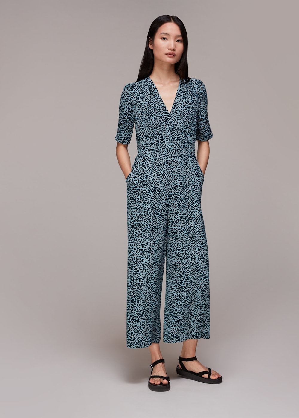 Whistles leopard jumpsuit clearance