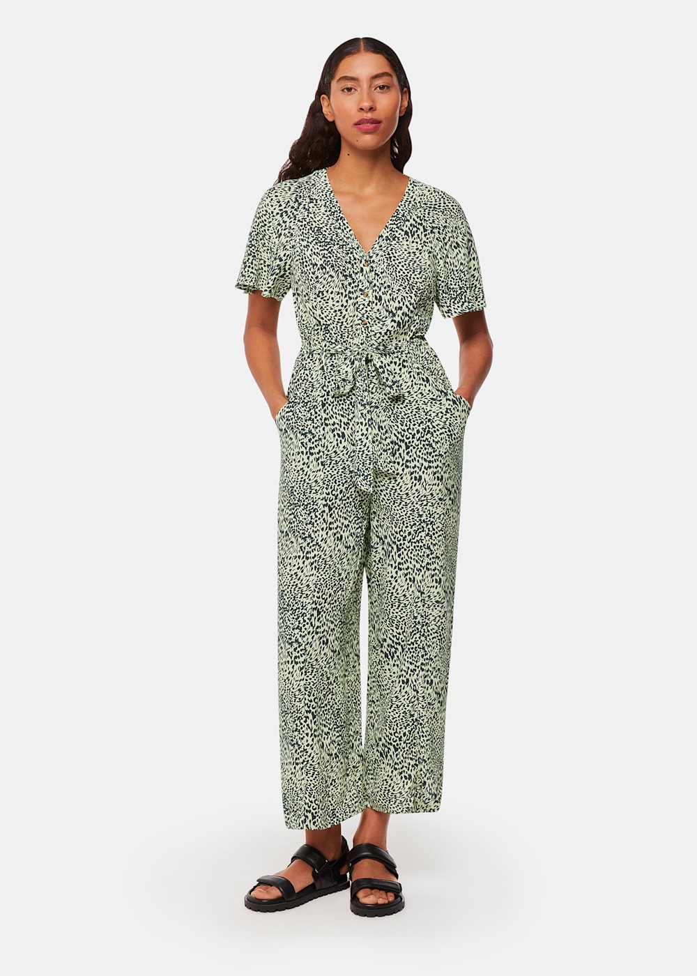 Whistles palm print jumpsuit cheap