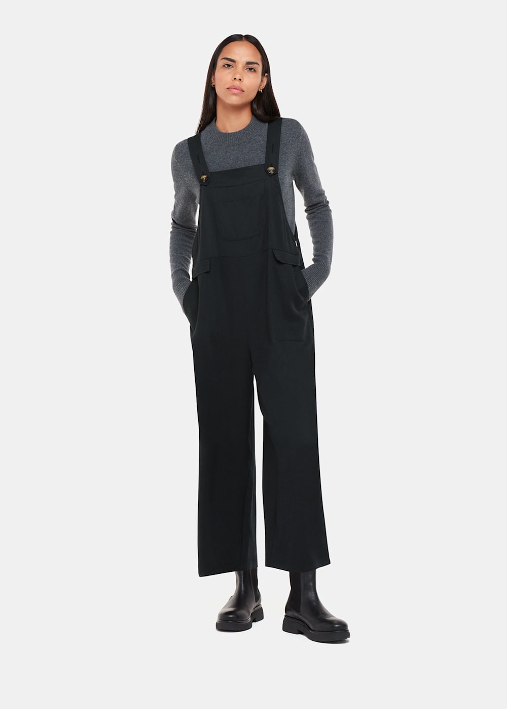 Cheap black dungarees deals