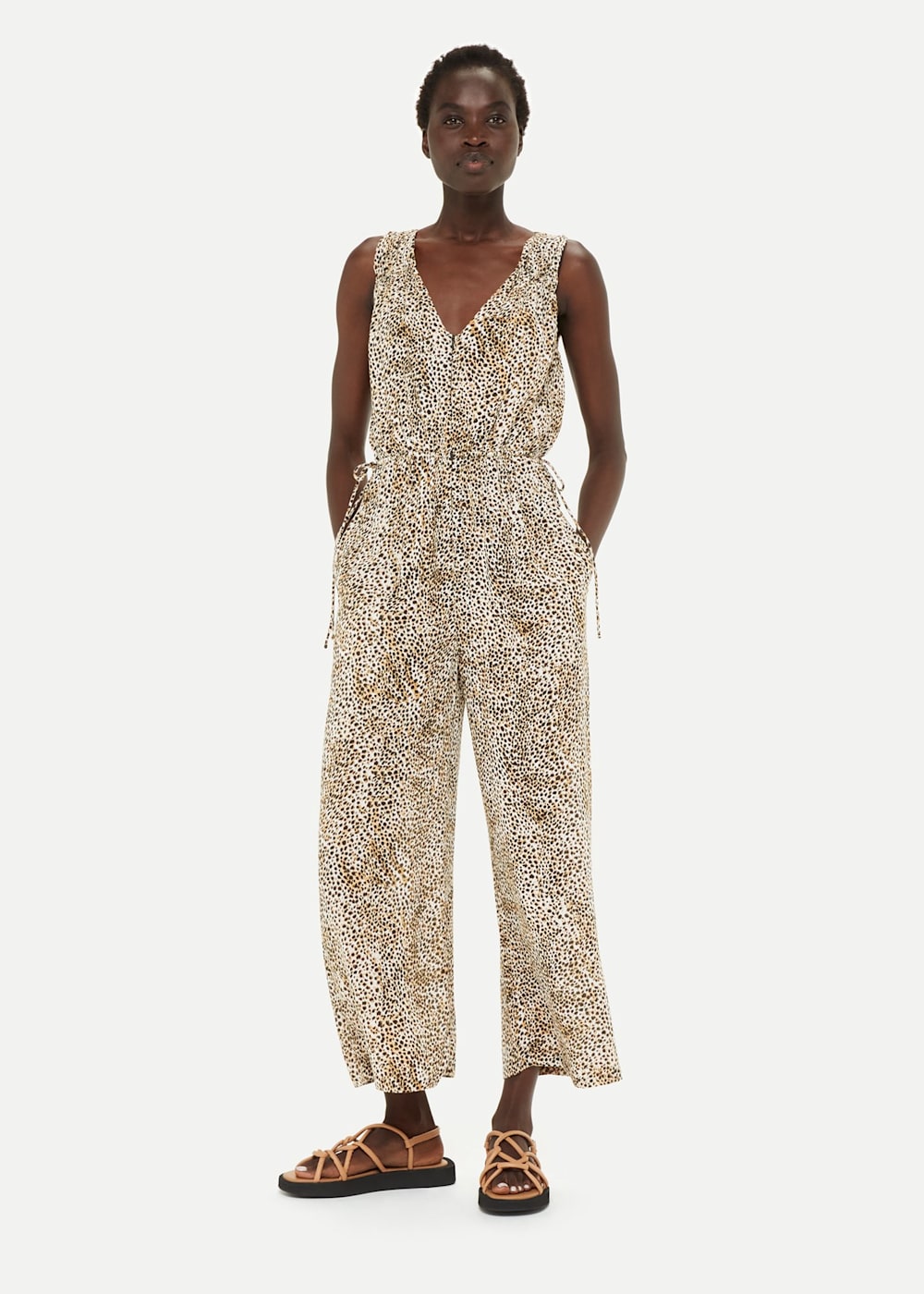 Spot print jumpsuit shop