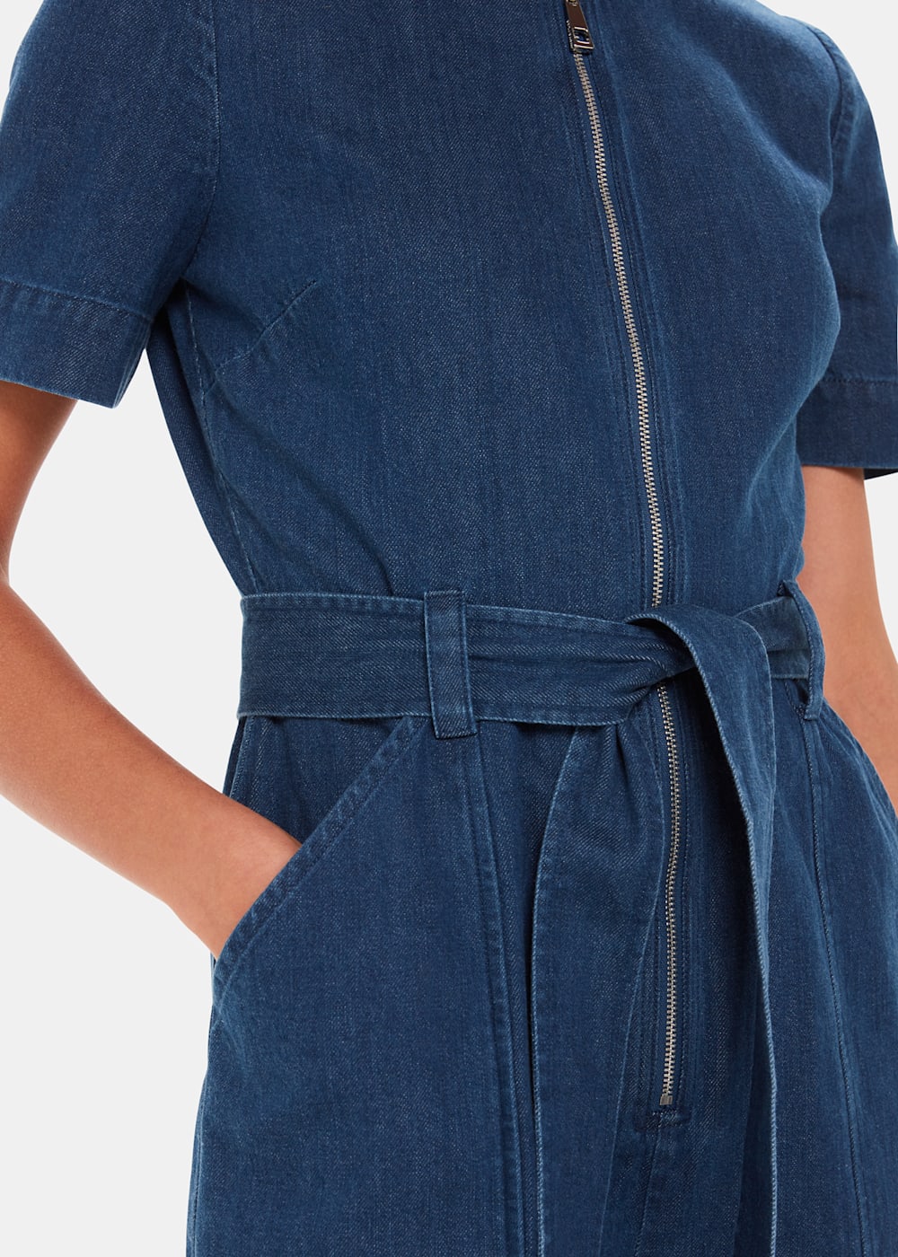 Short sleeve jean jumpsuit deals